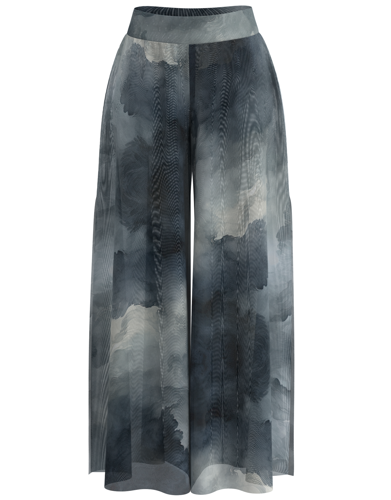 Side Slit Mesh Palazzo Pant