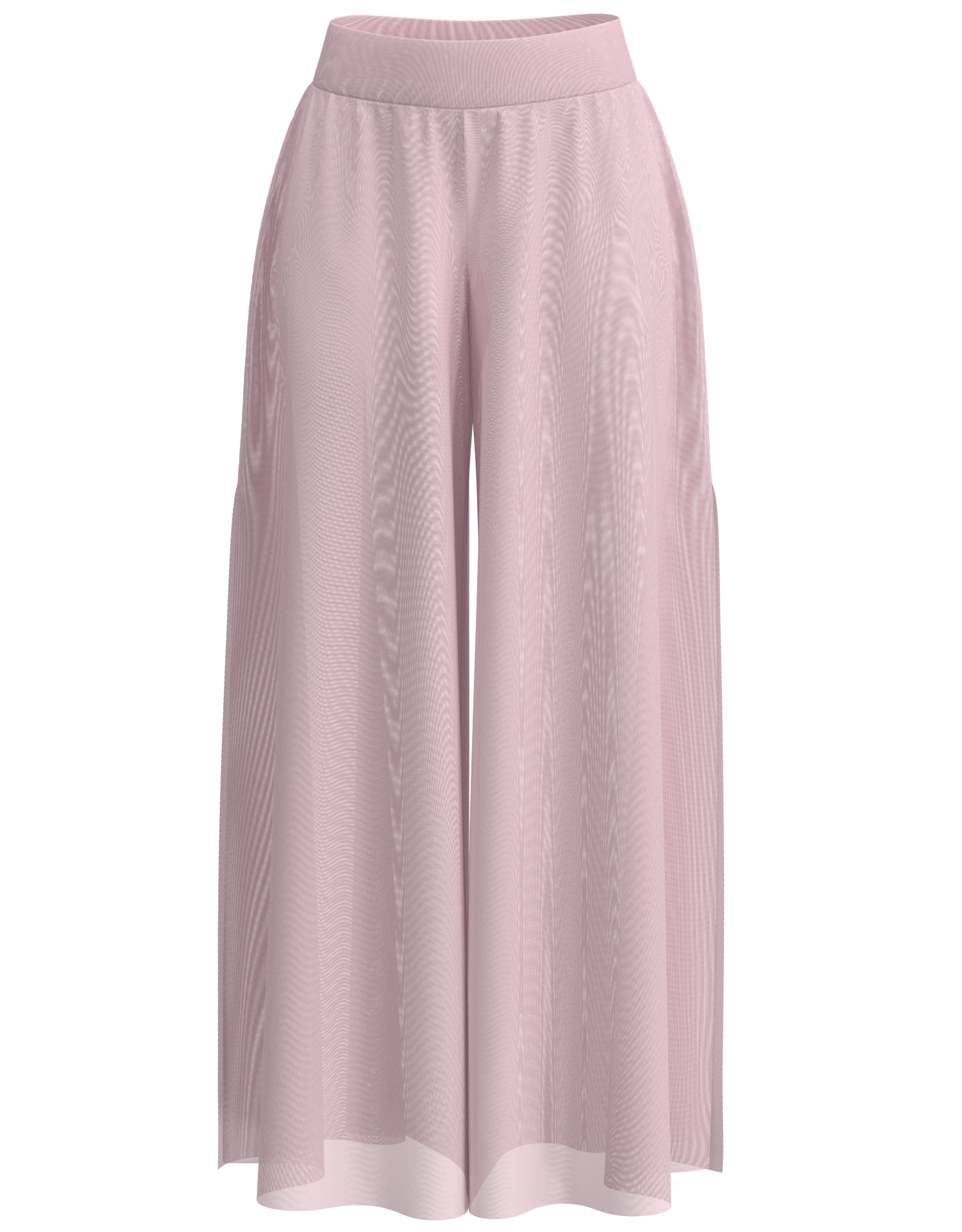 Side Slit Mesh Palazzo Pant