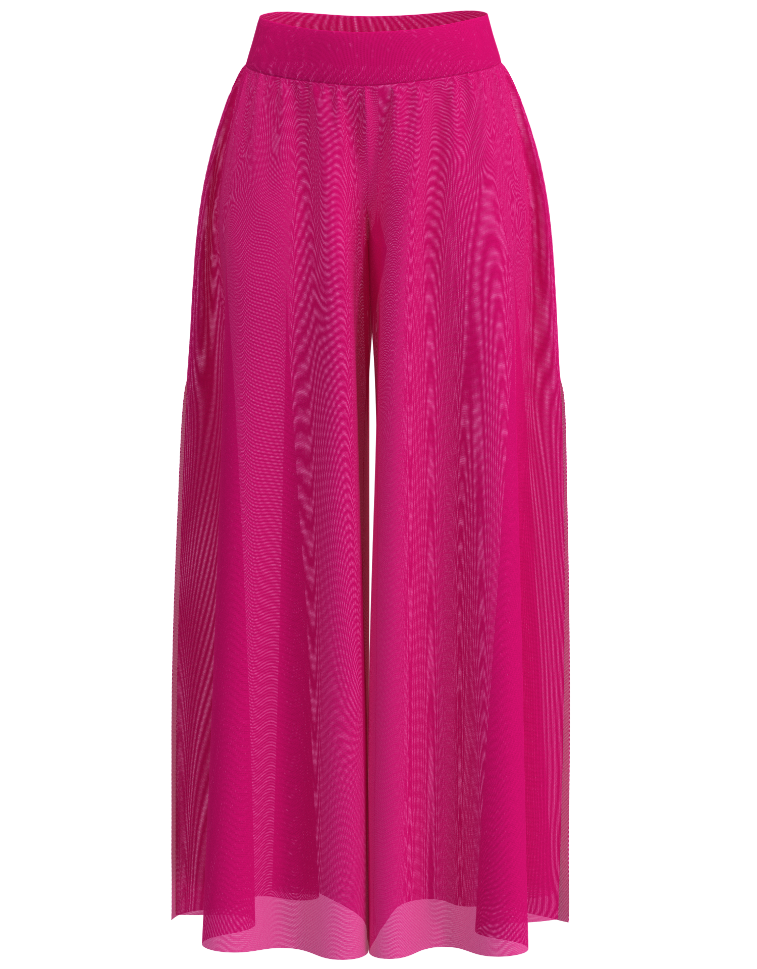 Side Slit Mesh Palazzo Pant