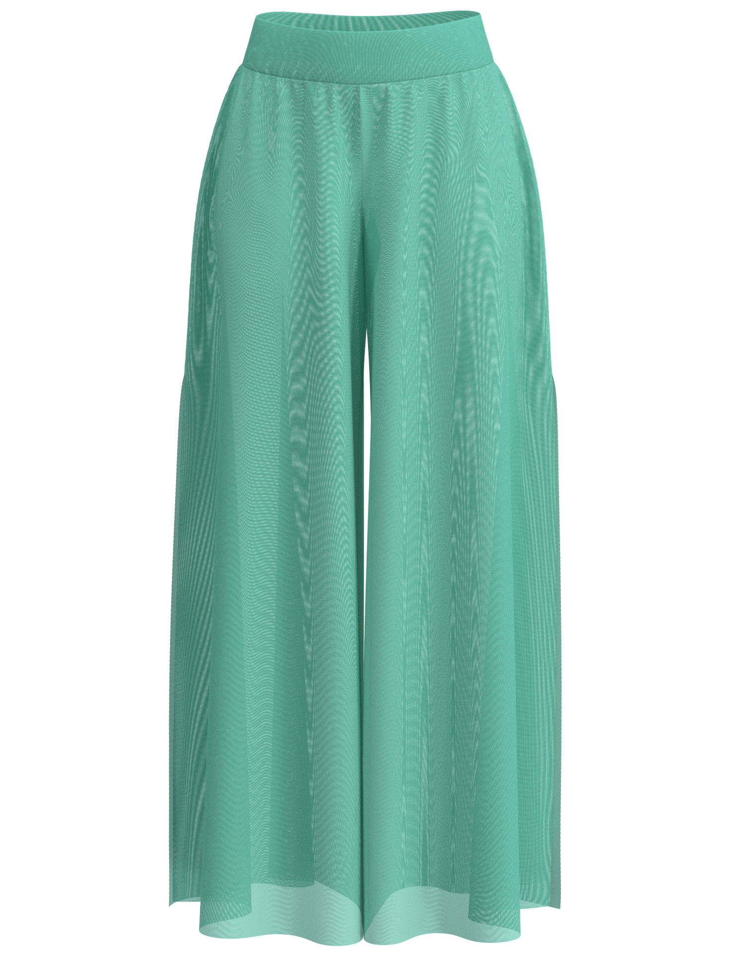 Side Slit Mesh Palazzo Pant