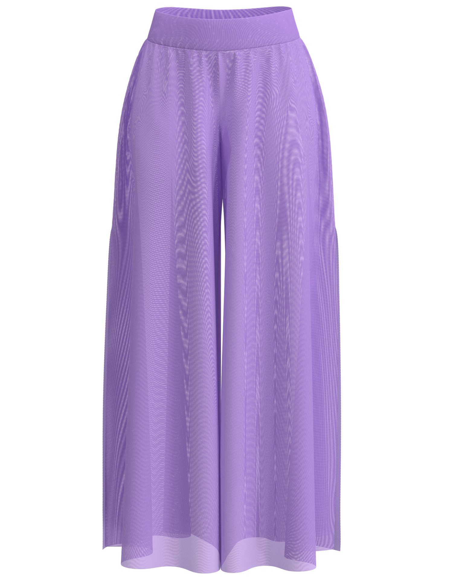 Side Slit Mesh Palazzo Pant