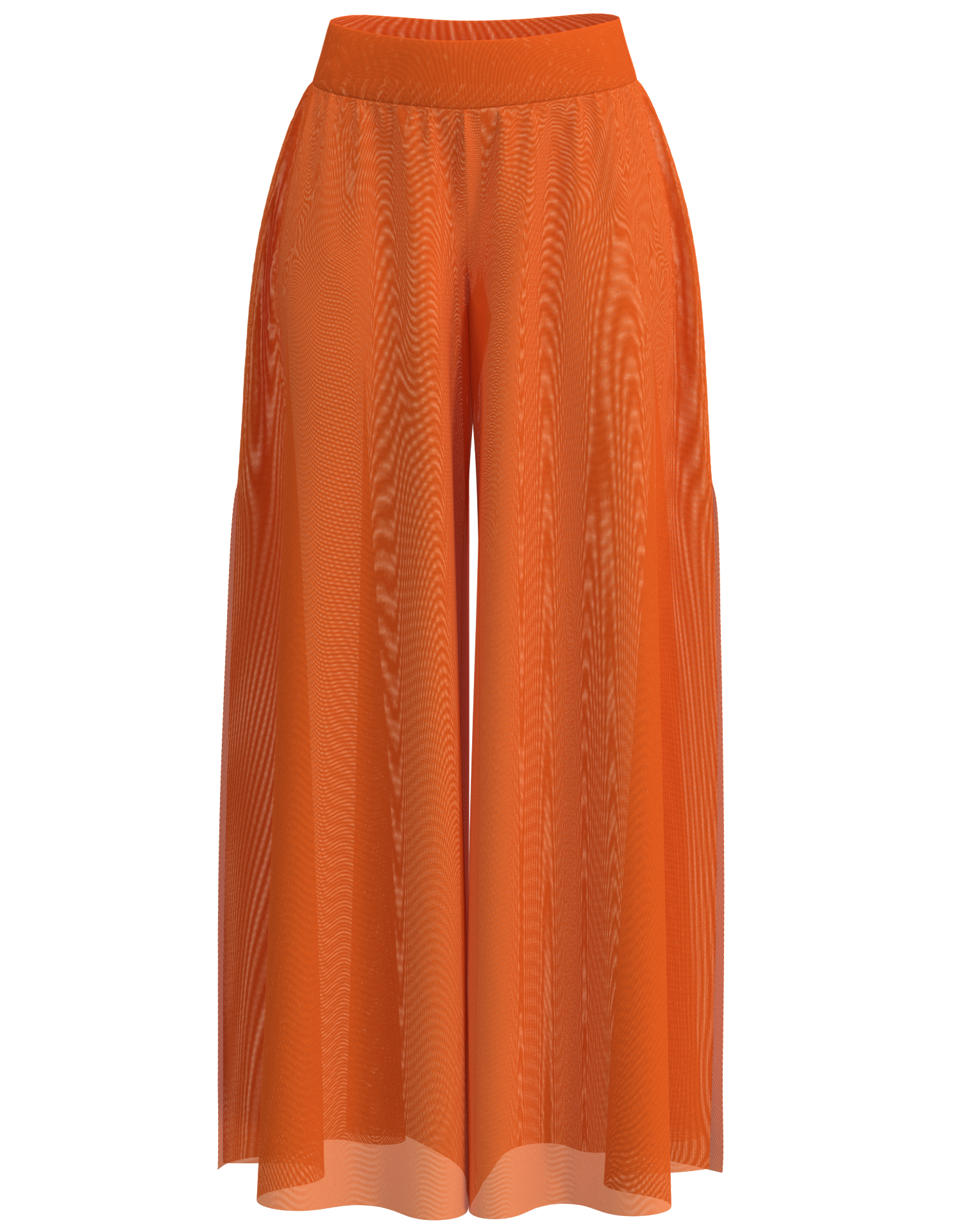 Side Slit Mesh Palazzo Pant