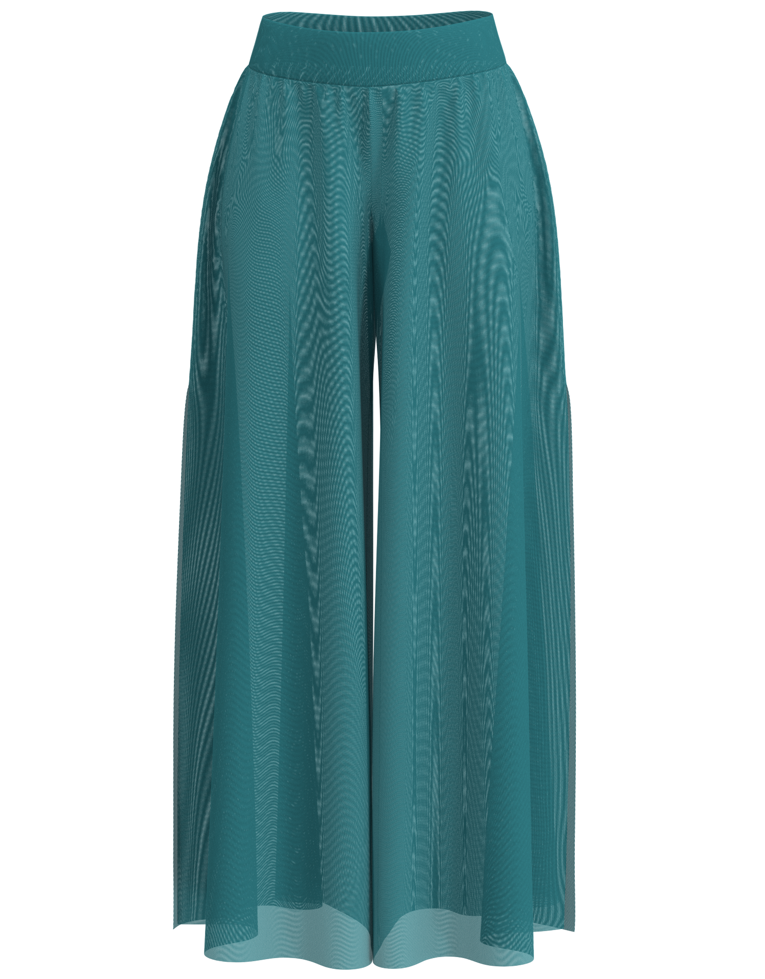 Side Slit Mesh Palazzo Pant