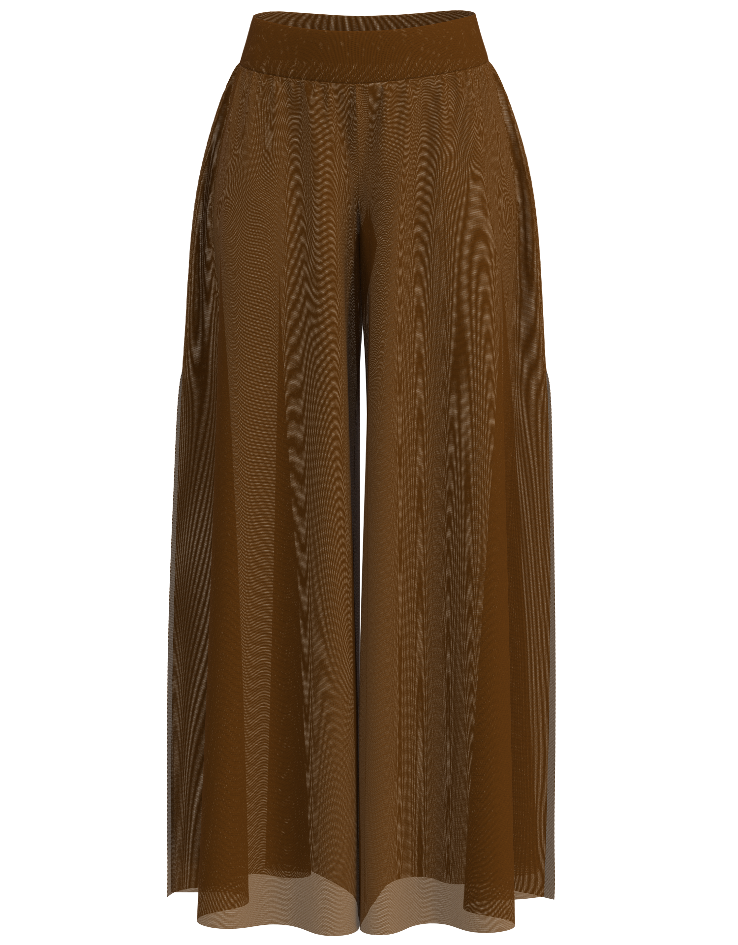 Side Slit Mesh Palazzo Pant