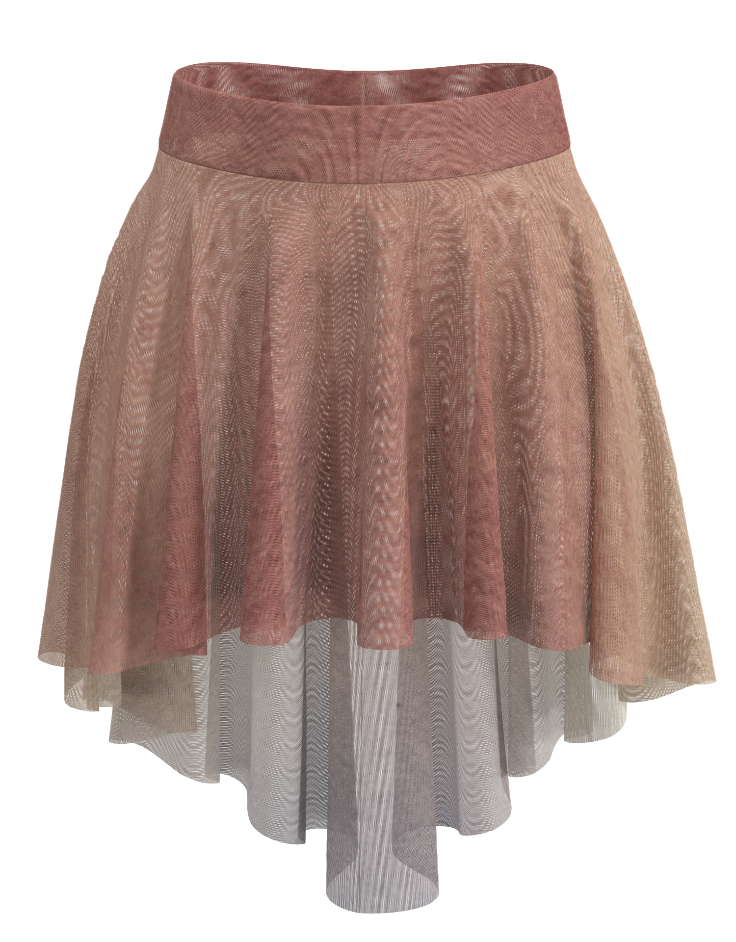 High-Lo Mesh Skirt