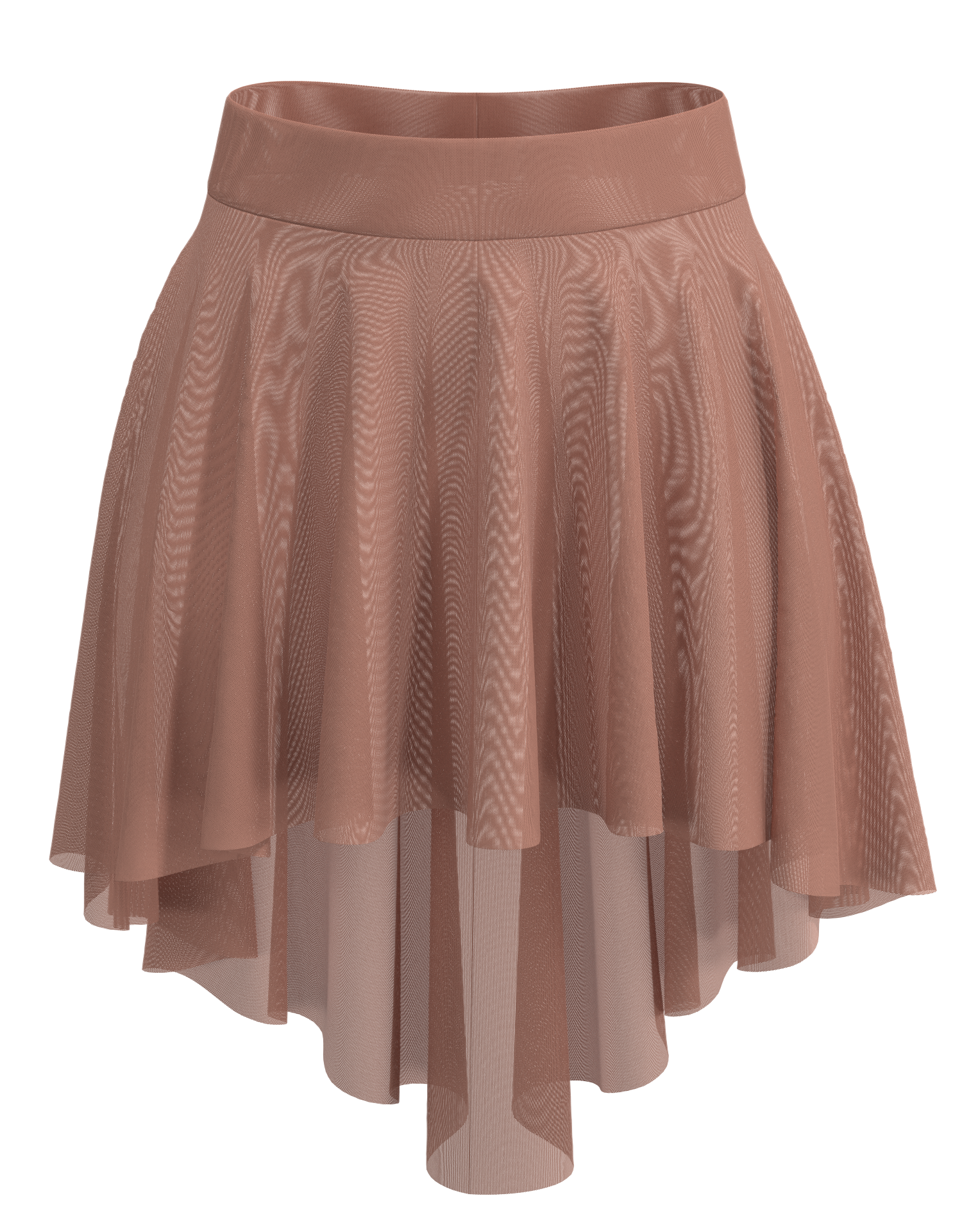 High-Lo Mesh Skirt