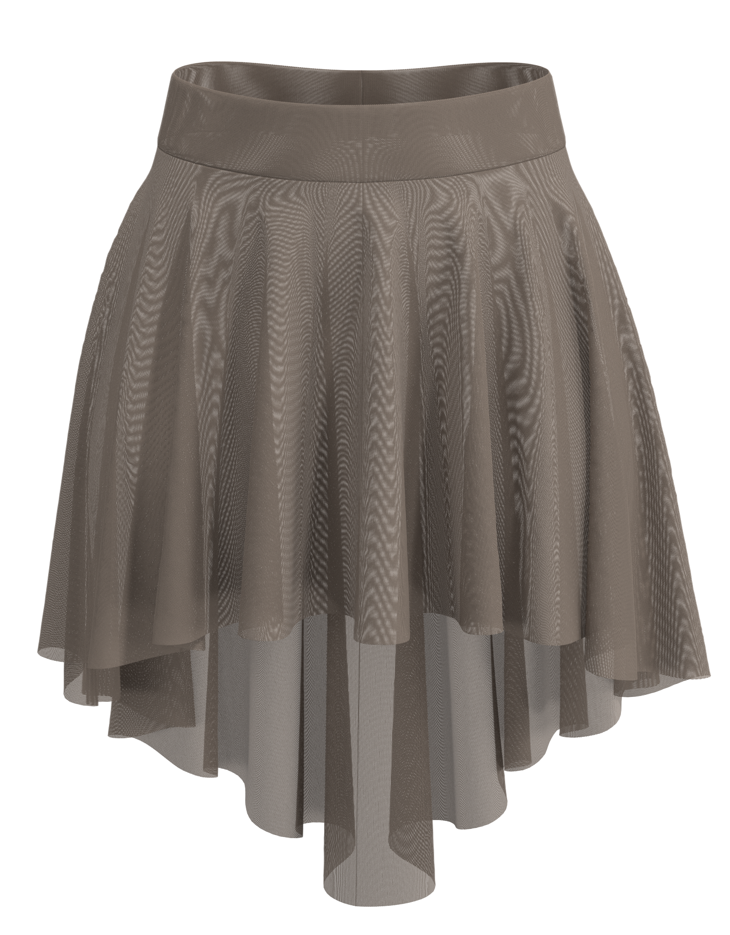 High-Lo Mesh Skirt