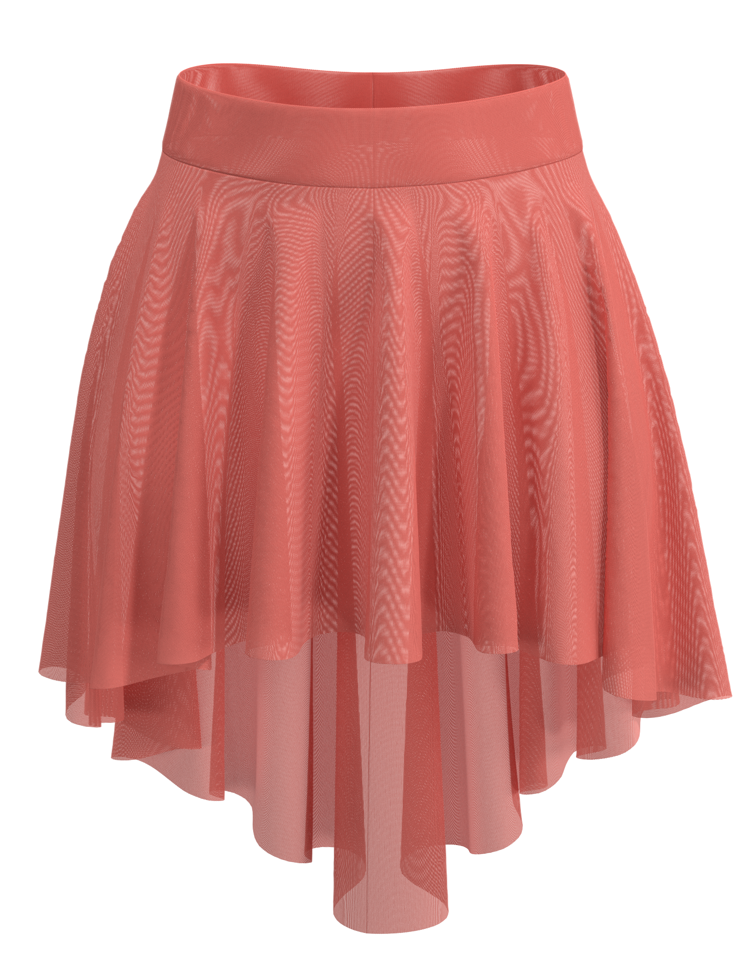 High-Lo Mesh Skirt