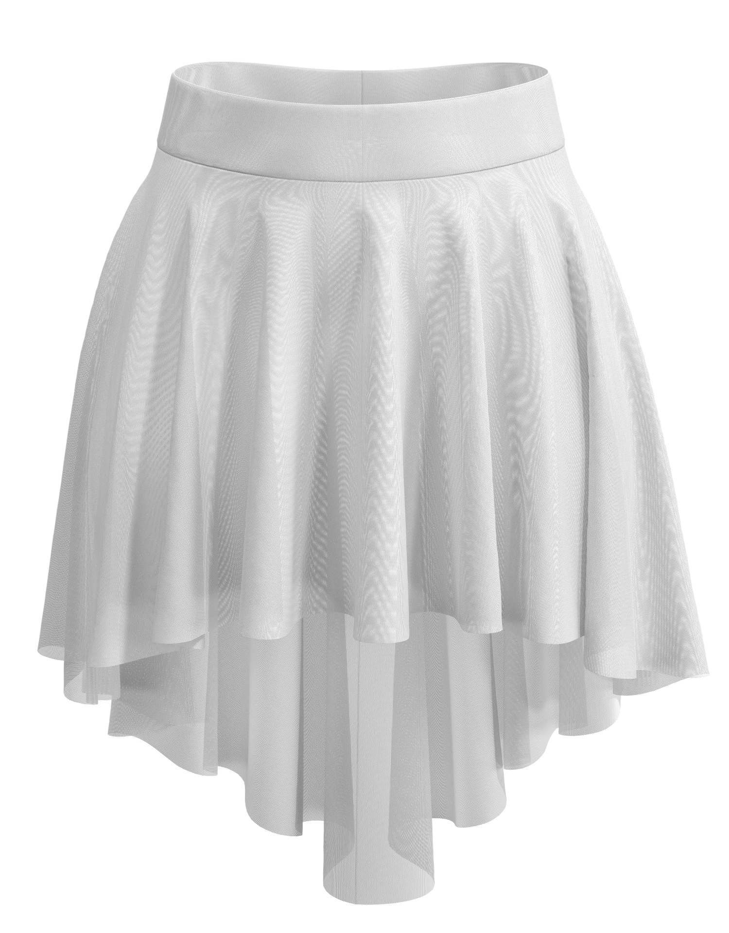 High-Lo Mesh Skirt