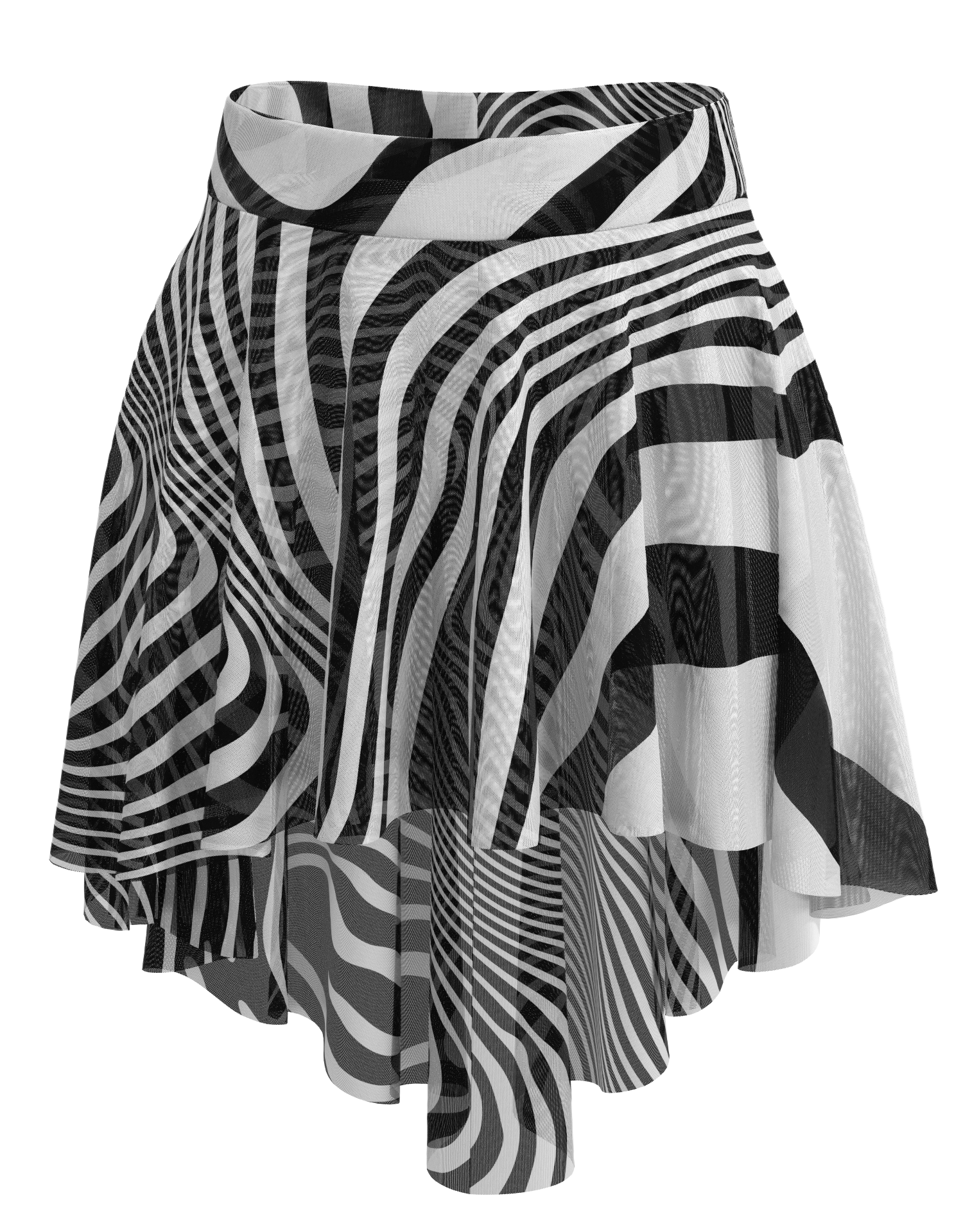 High-Lo Mesh Skirt