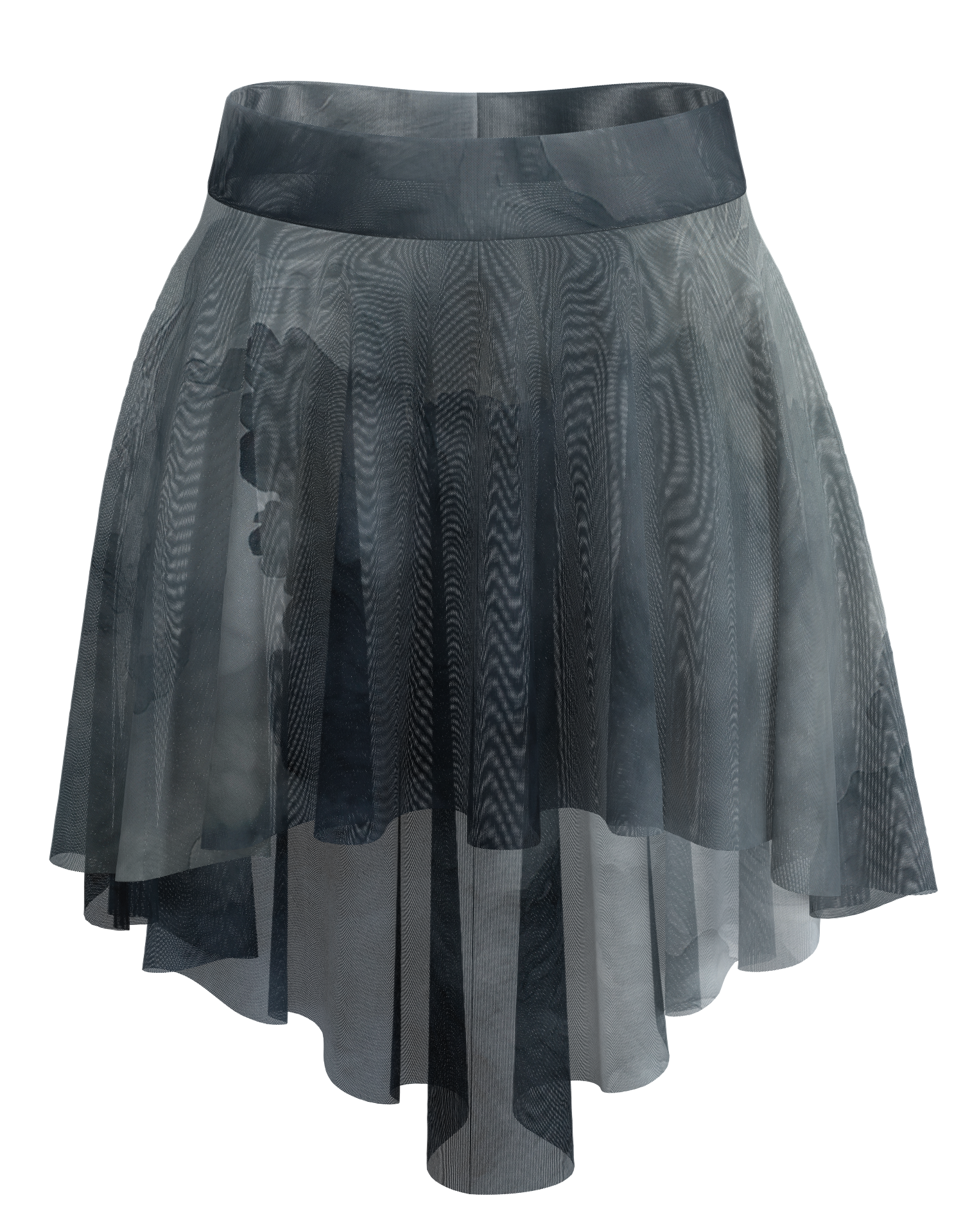 High-Lo Mesh Skirt