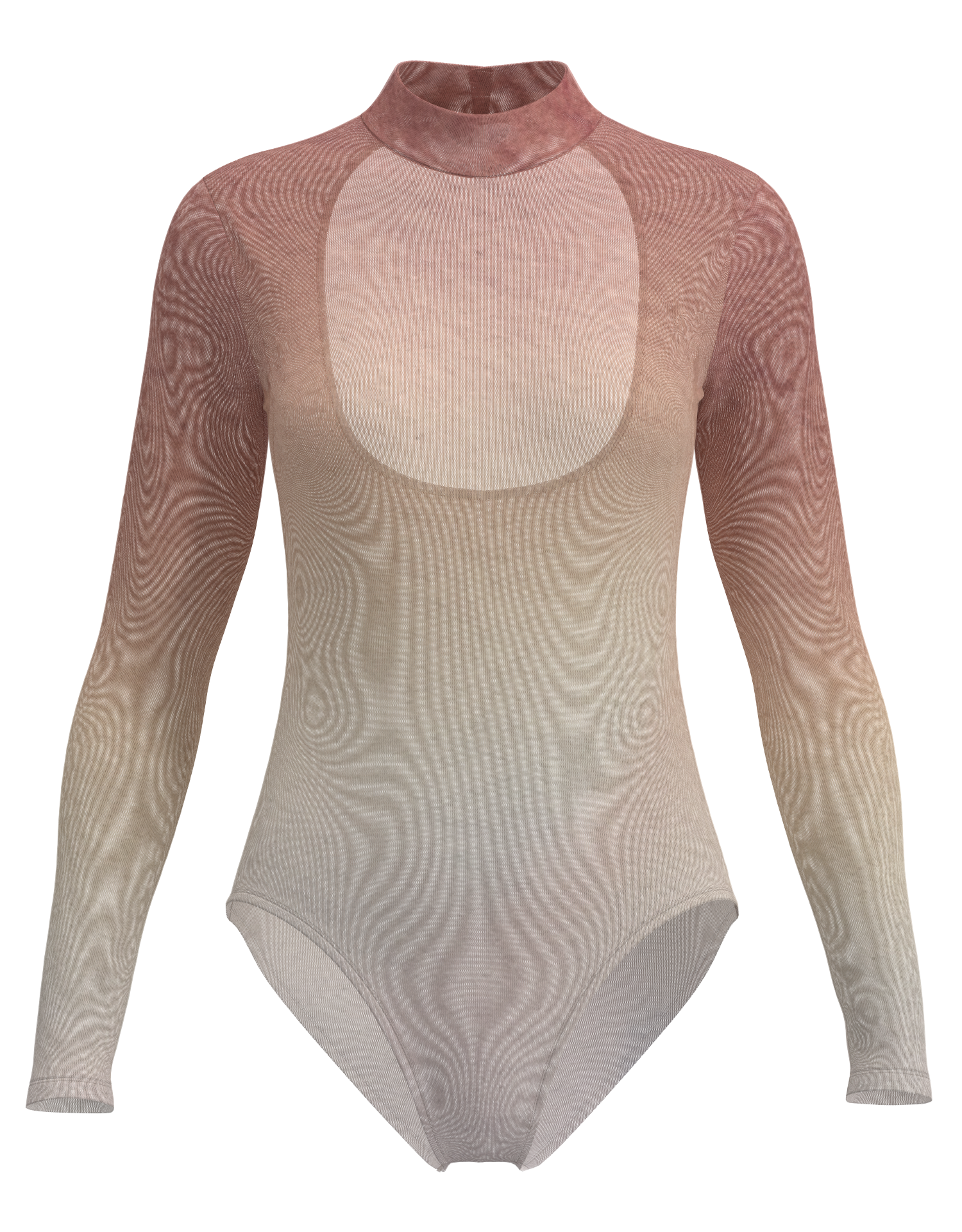 Mesh Mock Neck Long Sleeve Leotard