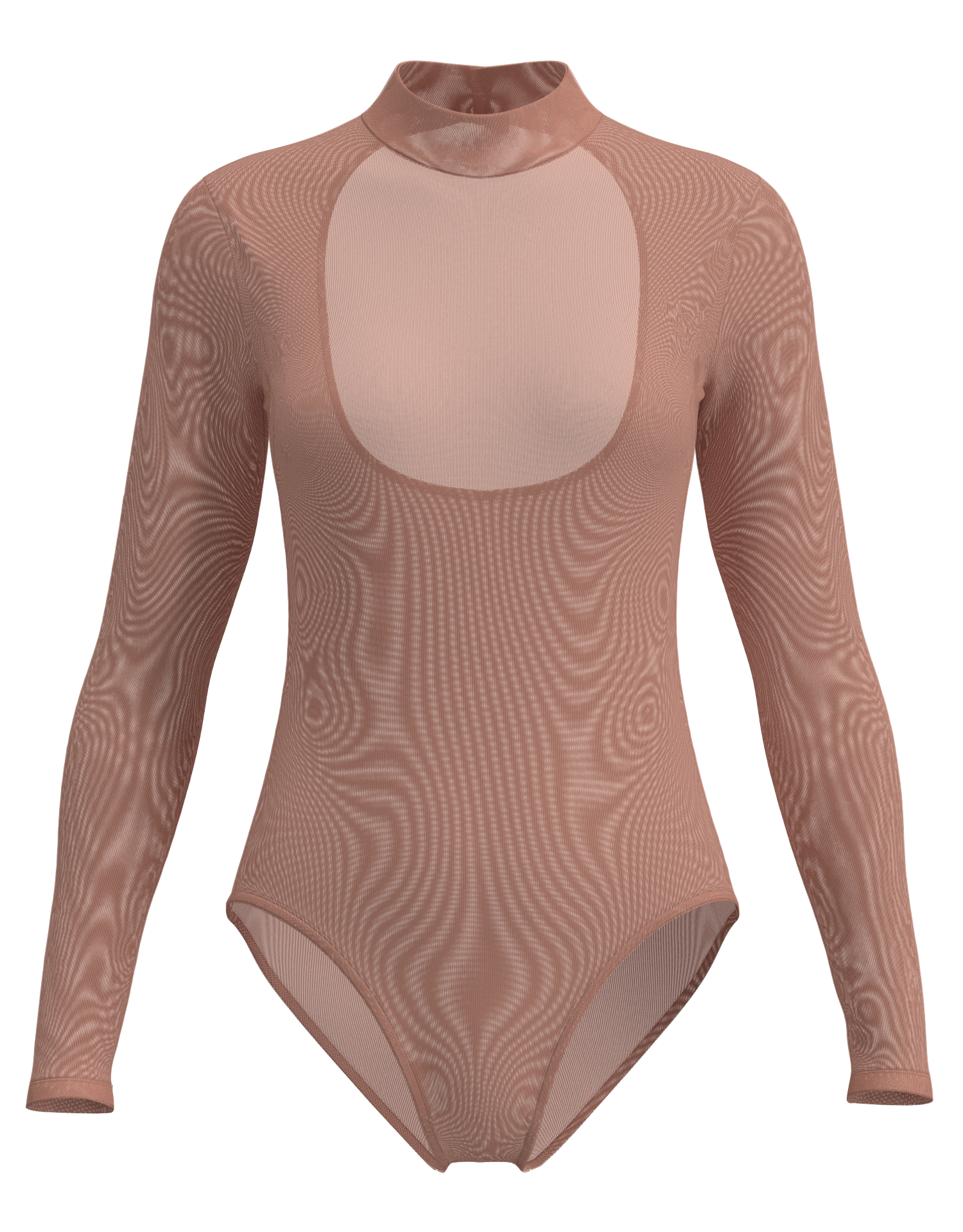 Mesh Mock Neck Long Sleeve Leotard
