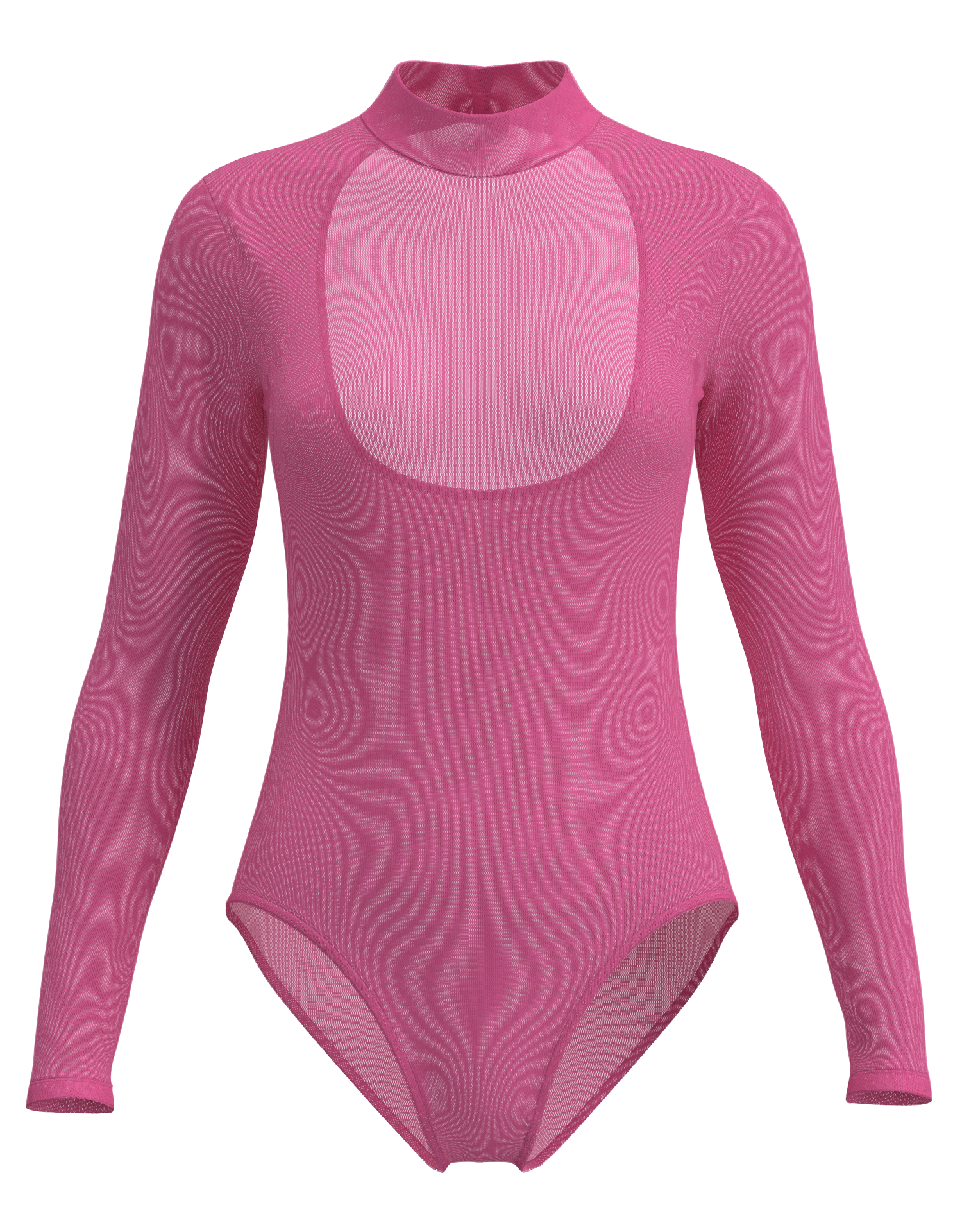 Mesh Mock Neck Long Sleeve Leotard