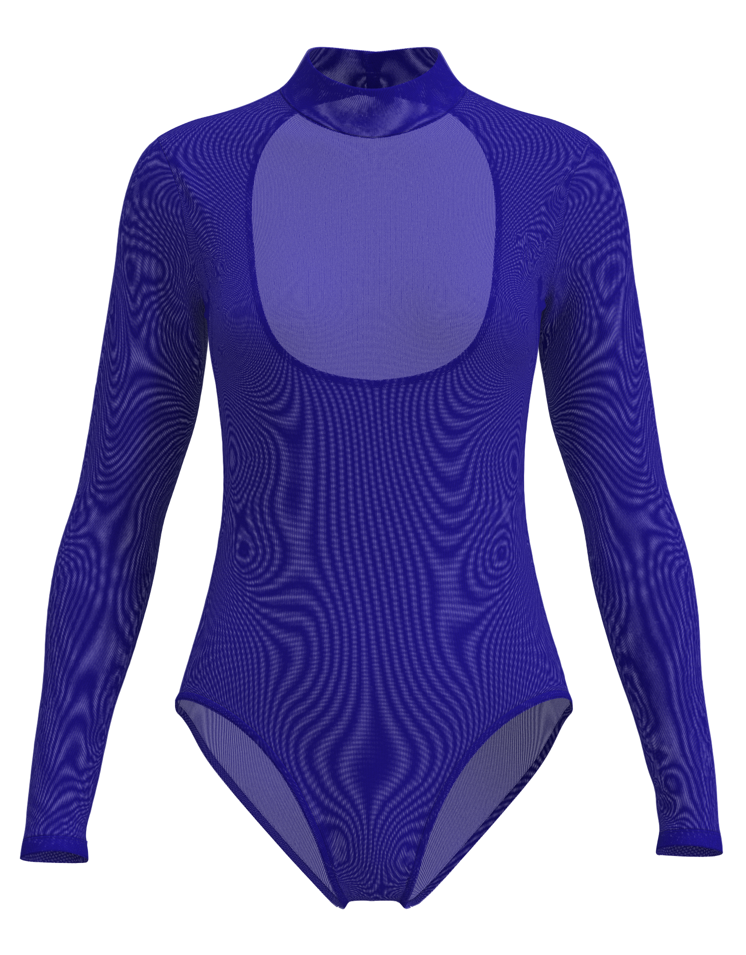 Mesh Mock Neck Long Sleeve Leotard