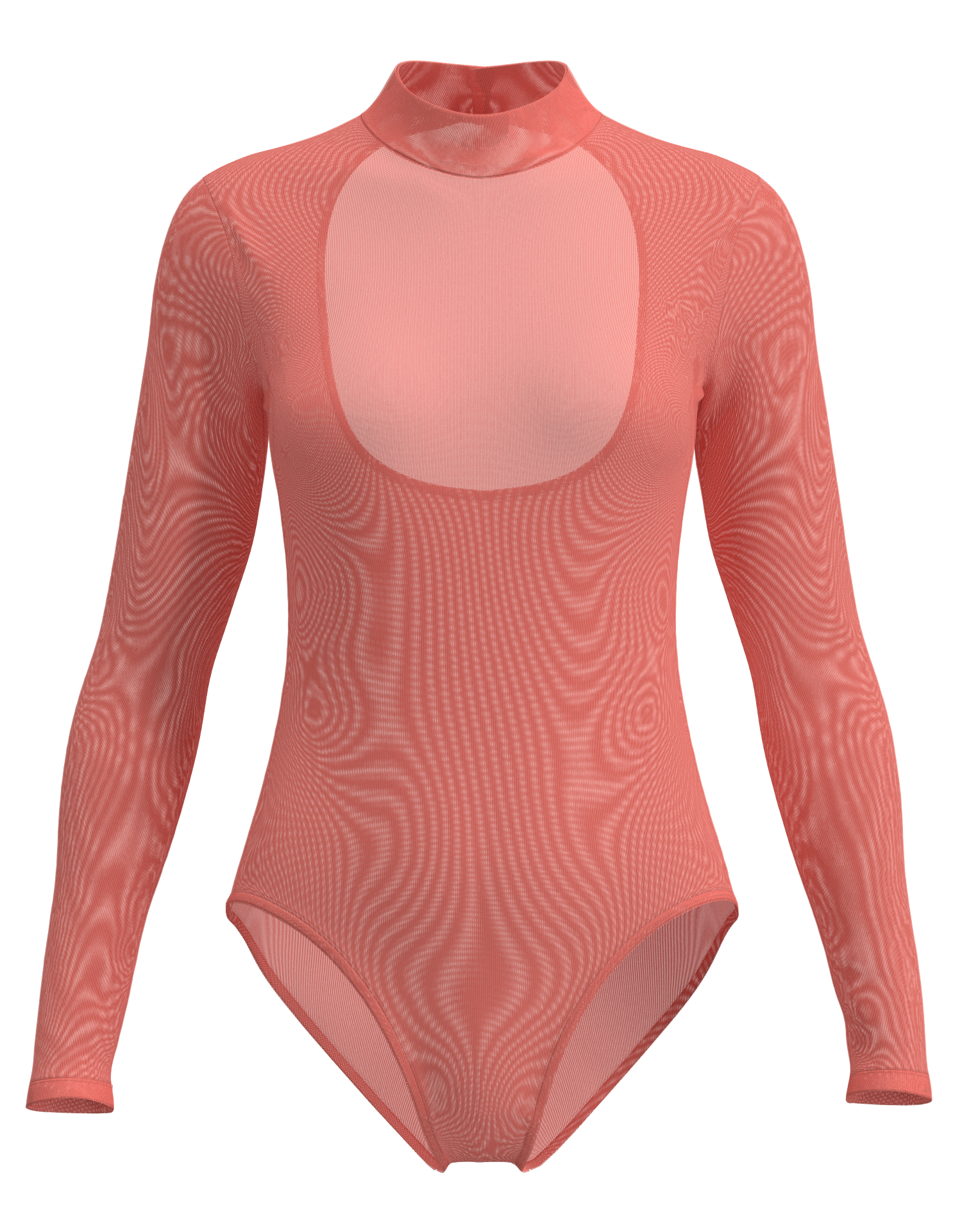 Mesh Mock Neck Long Sleeve Leotard