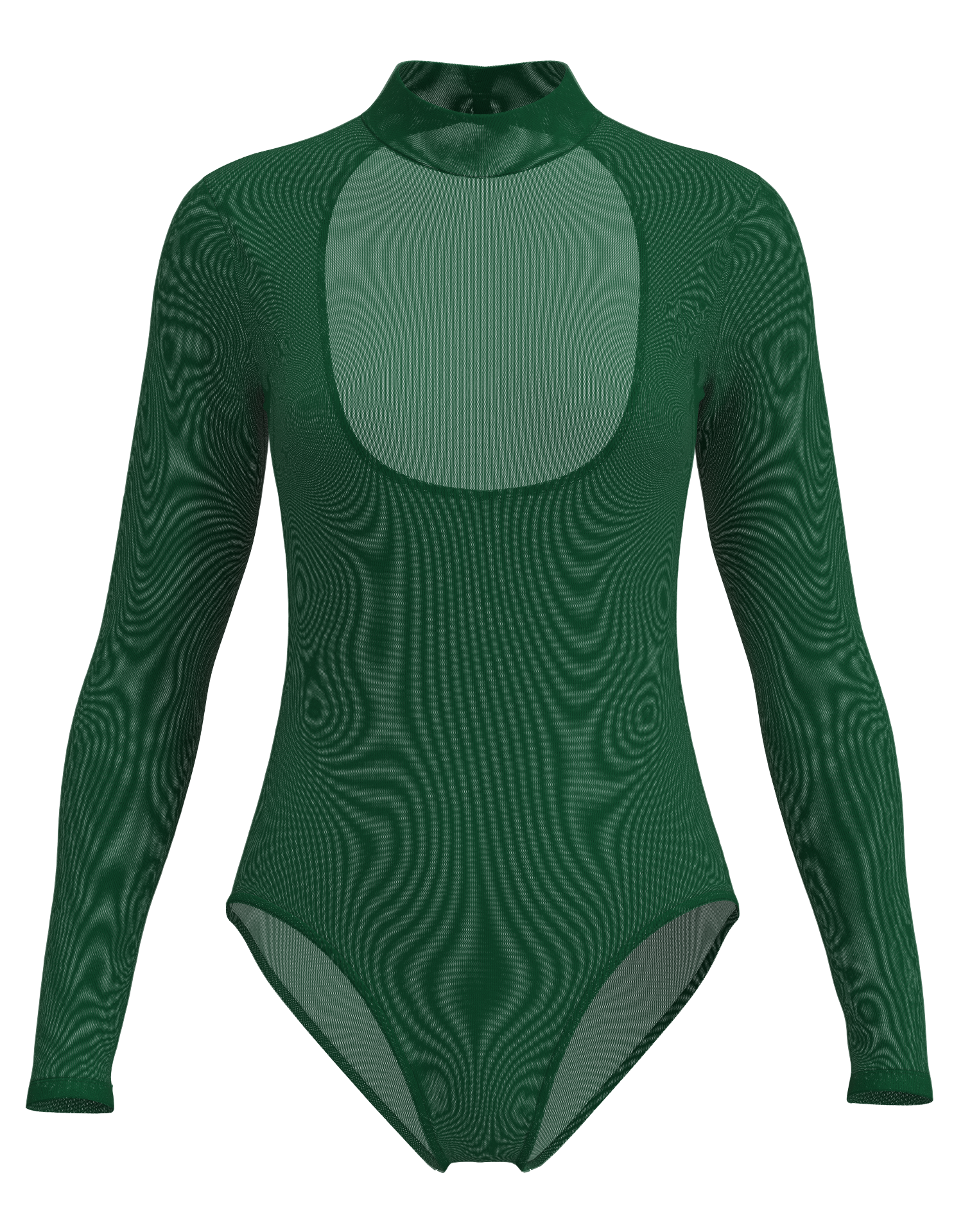 Mesh Mock Neck Long Sleeve Leotard