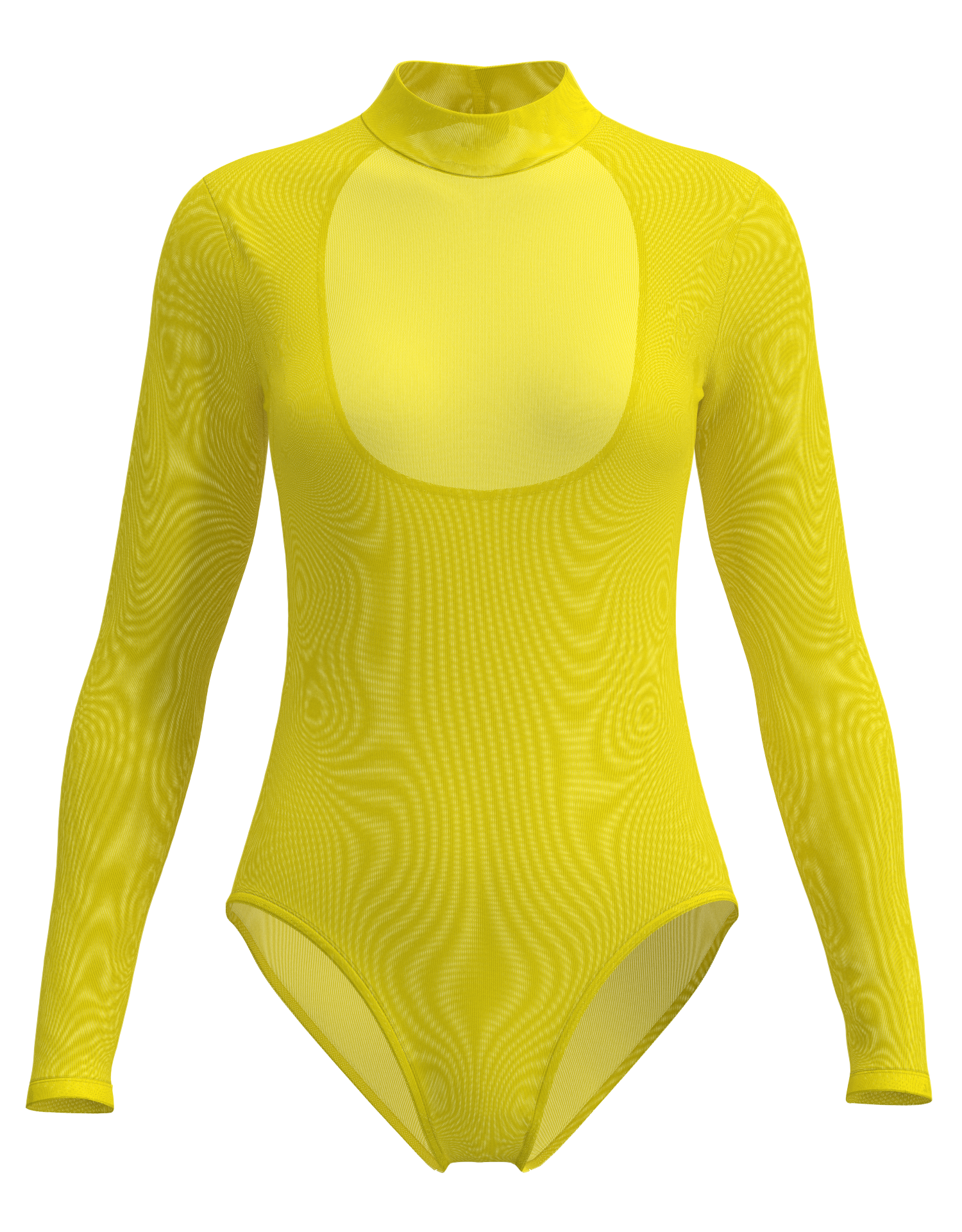 Mesh Mock Neck Long Sleeve Leotard