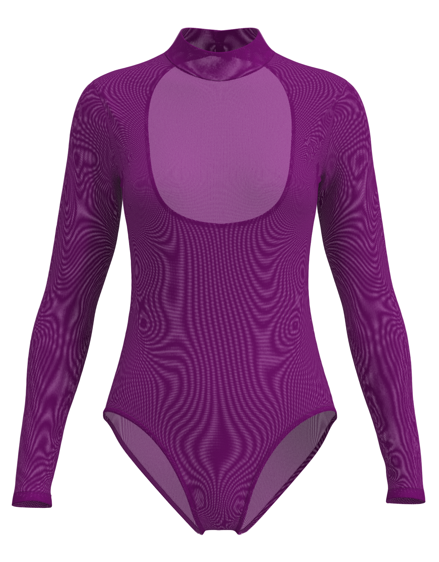 Mesh Mock Neck Long Sleeve Leotard