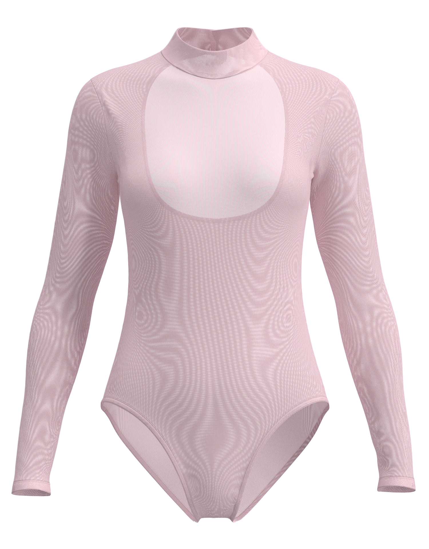 Mesh Mock Neck Long Sleeve Leotard