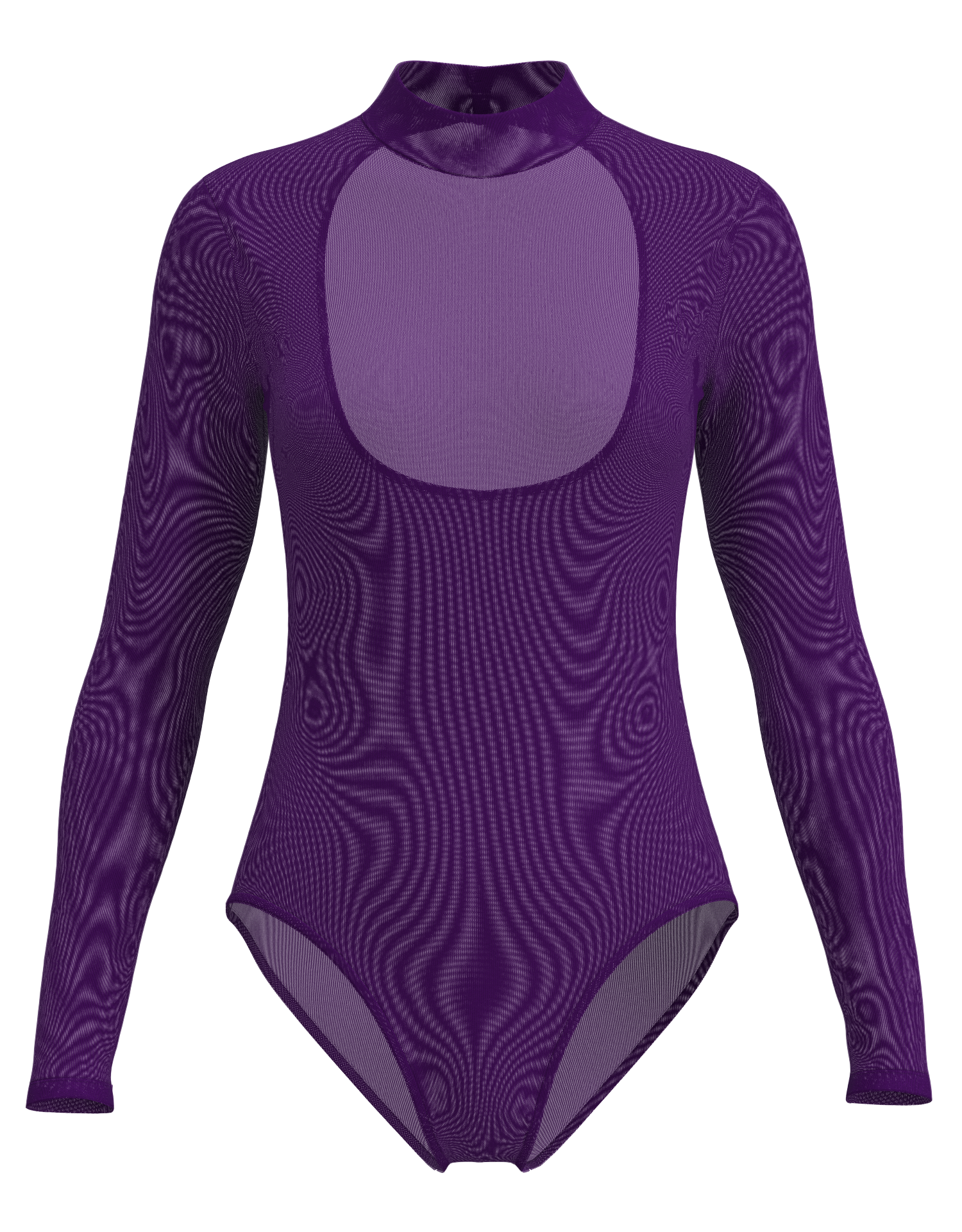 Mesh Mock Neck Long Sleeve Leotard