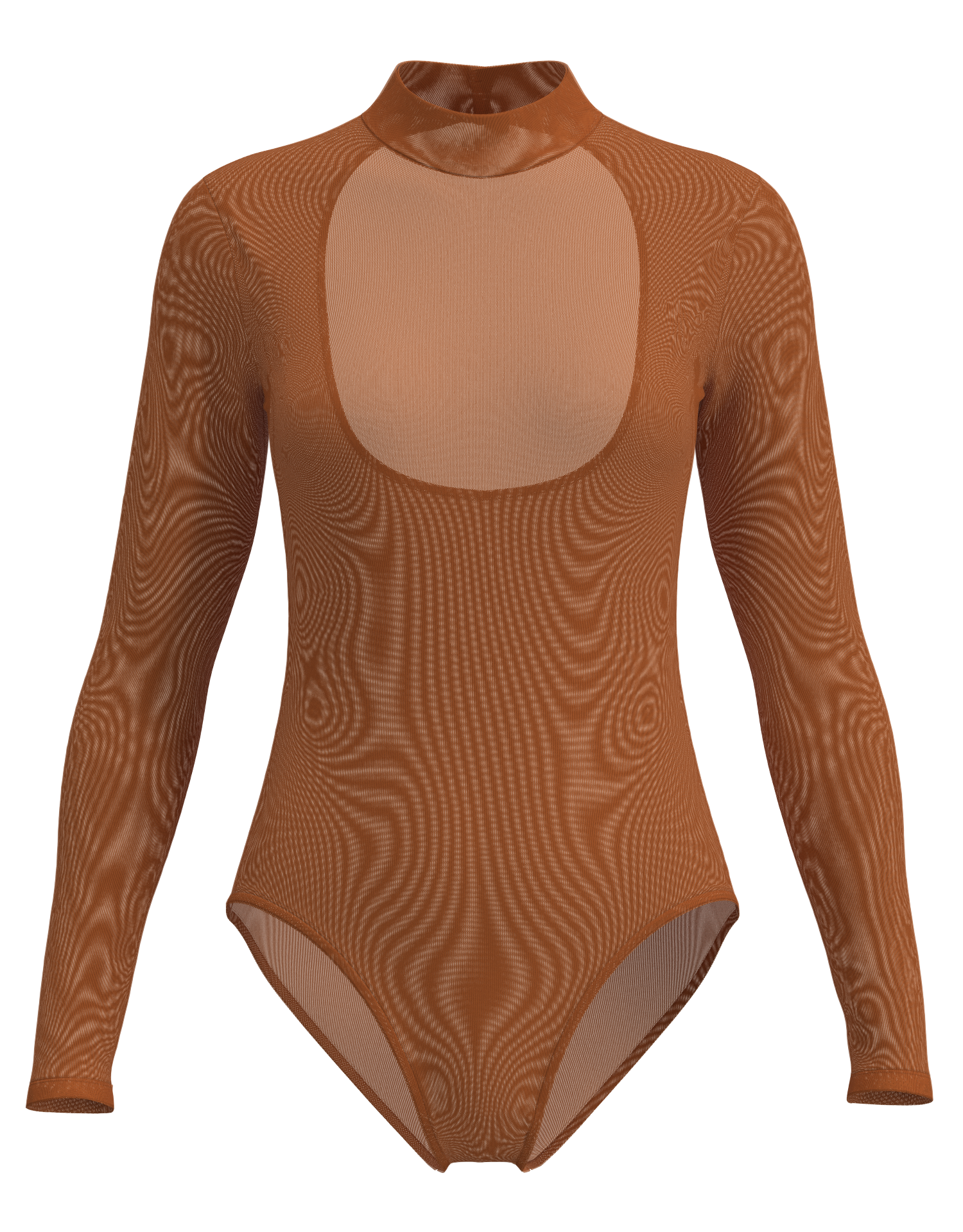 Mesh Mock Neck Long Sleeve Leotard