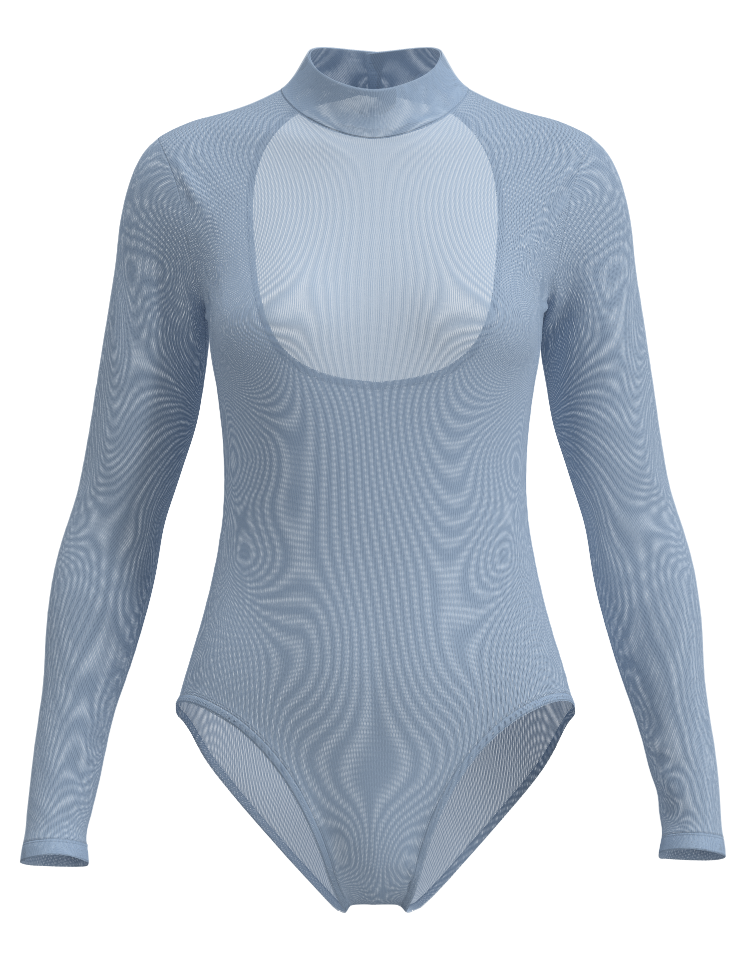 Mesh Mock Neck Long Sleeve Leotard