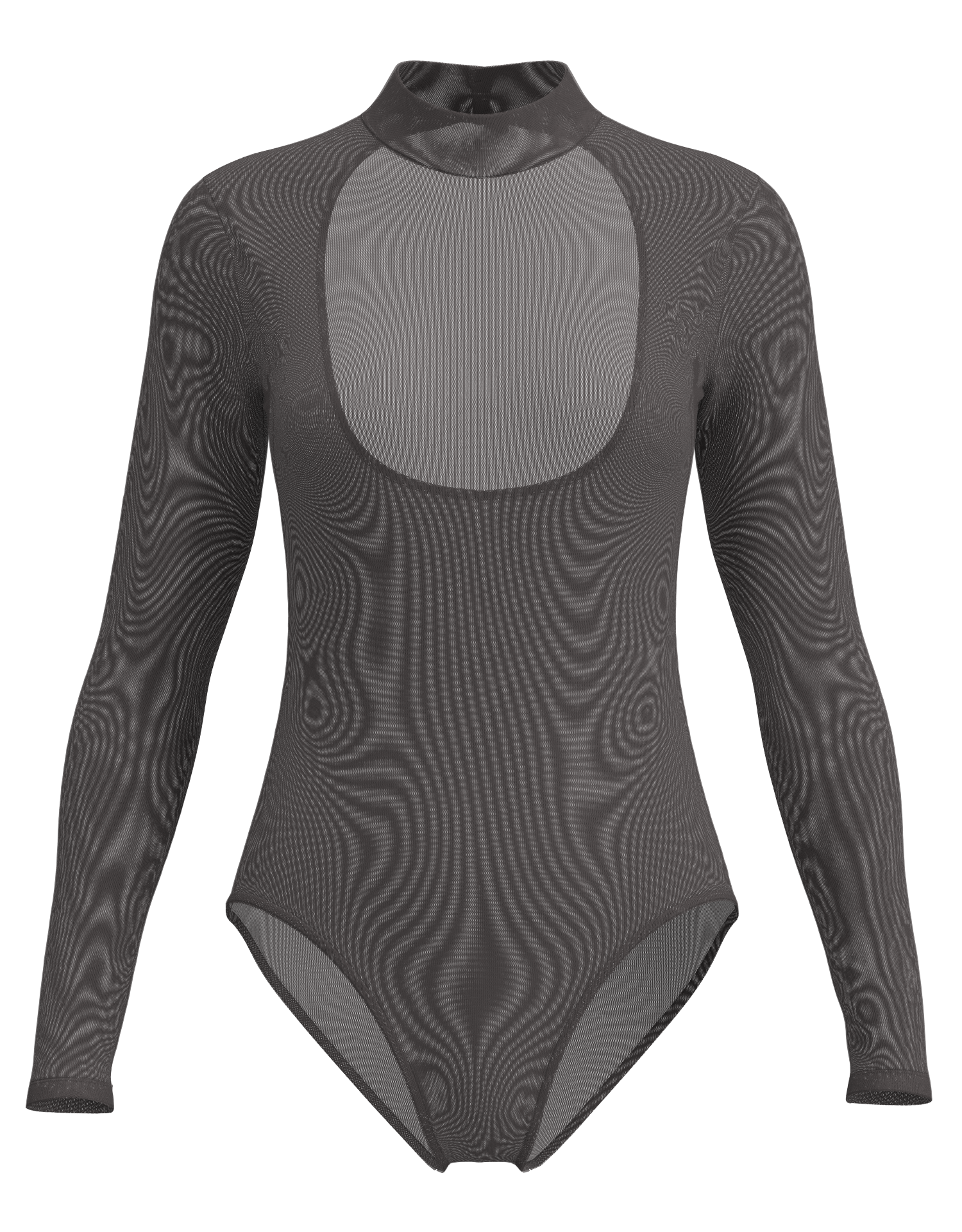 Mesh Mock Neck Long Sleeve Leotard