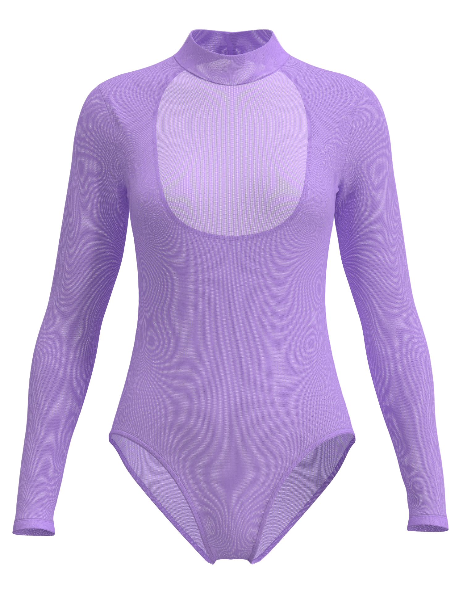 Mesh Mock Neck Long Sleeve Leotard