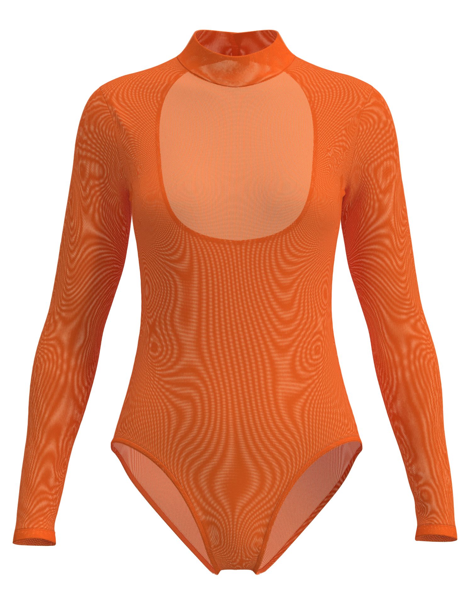 Mesh Mock Neck Long Sleeve Leotard