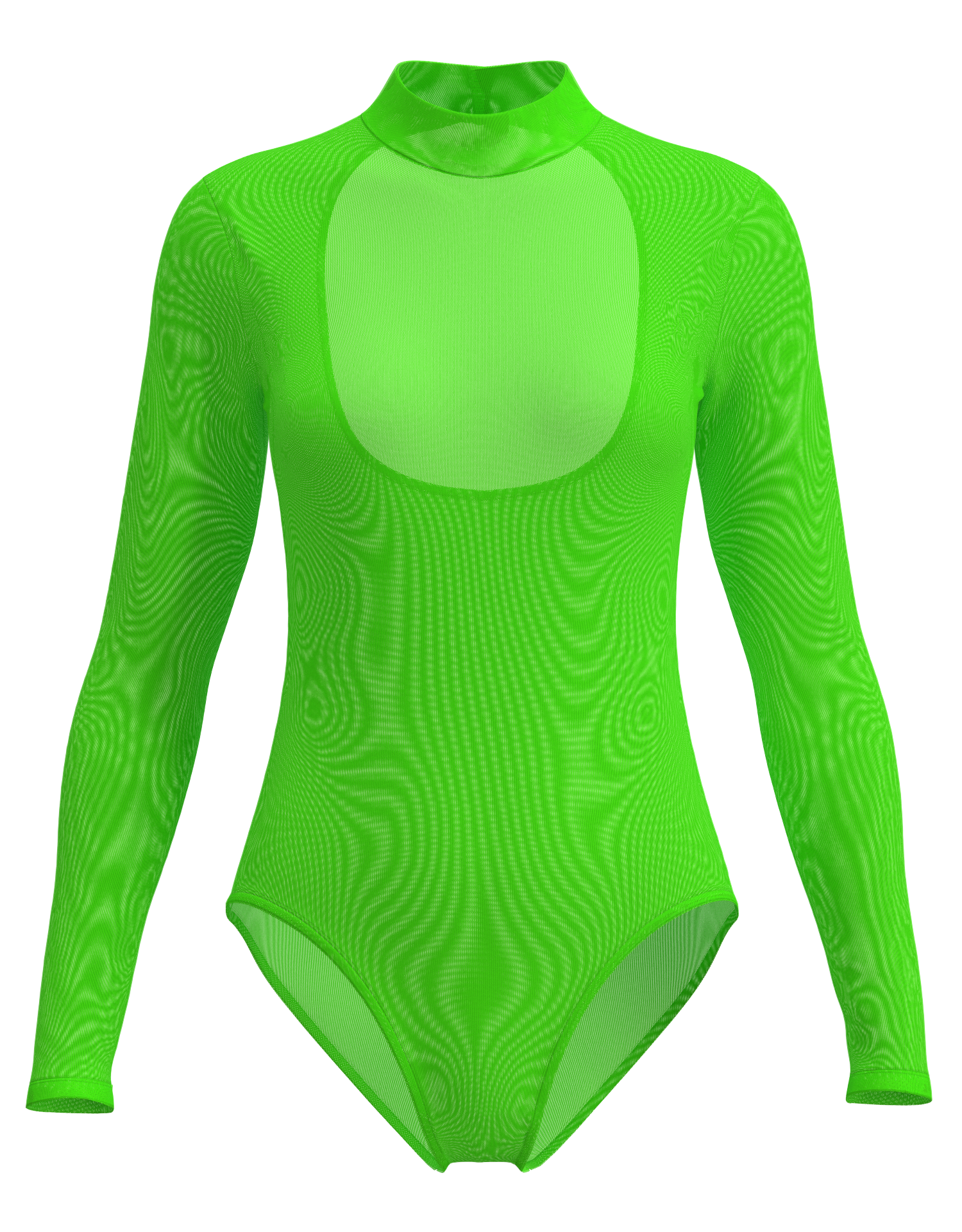 Mesh Mock Neck Long Sleeve Leotard