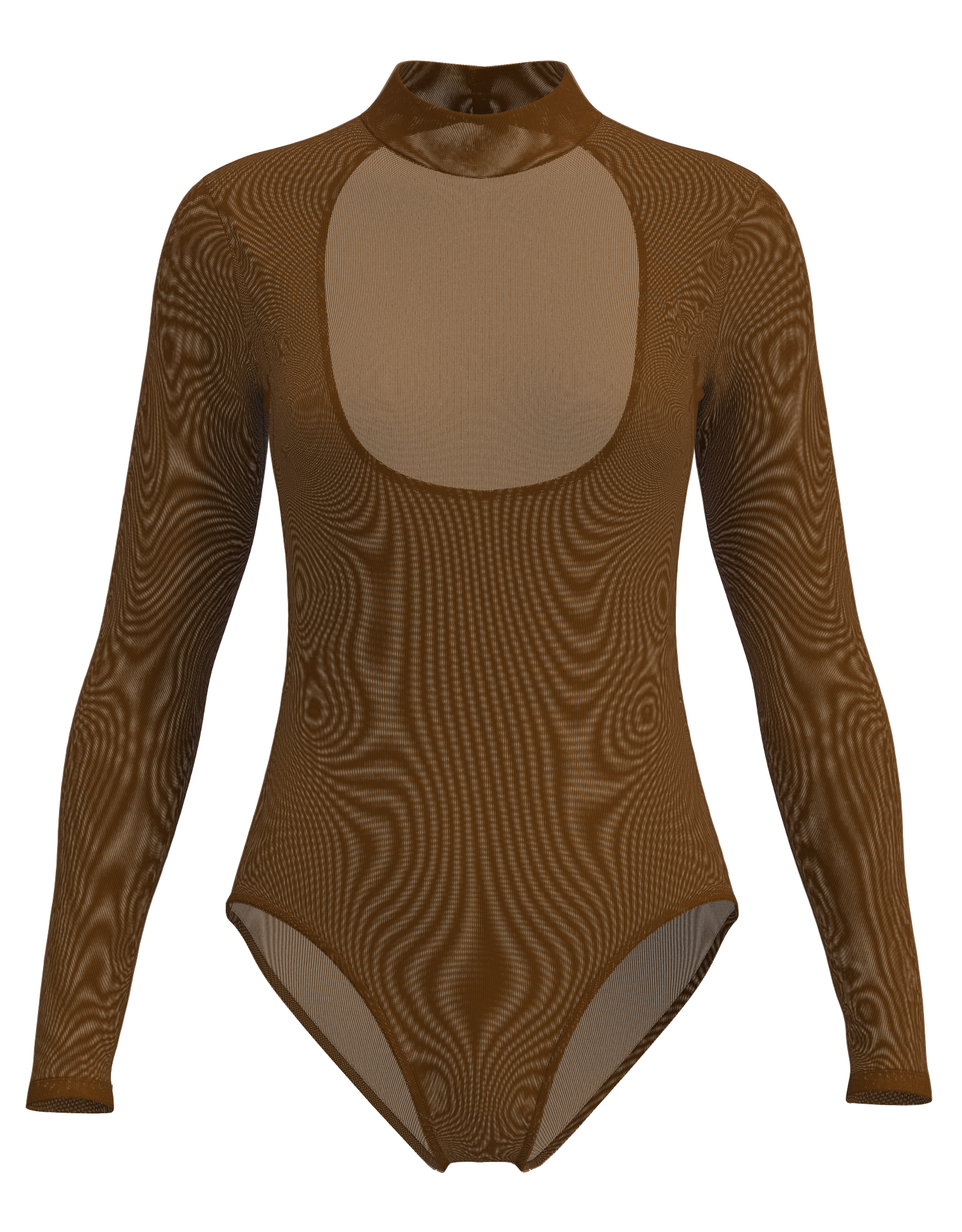 Mesh Mock Neck Long Sleeve Leotard