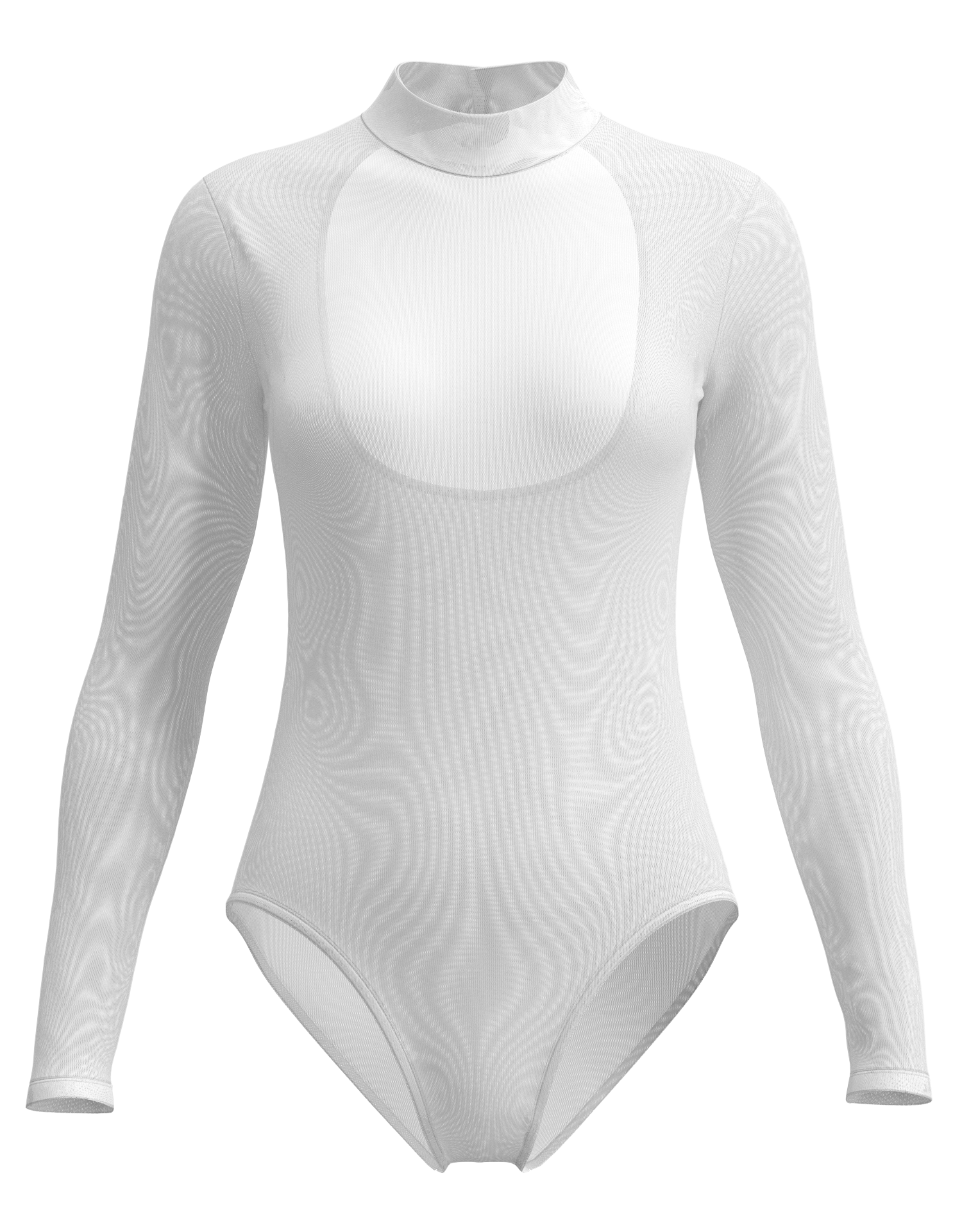 Mesh Mock Neck Long Sleeve Leotard