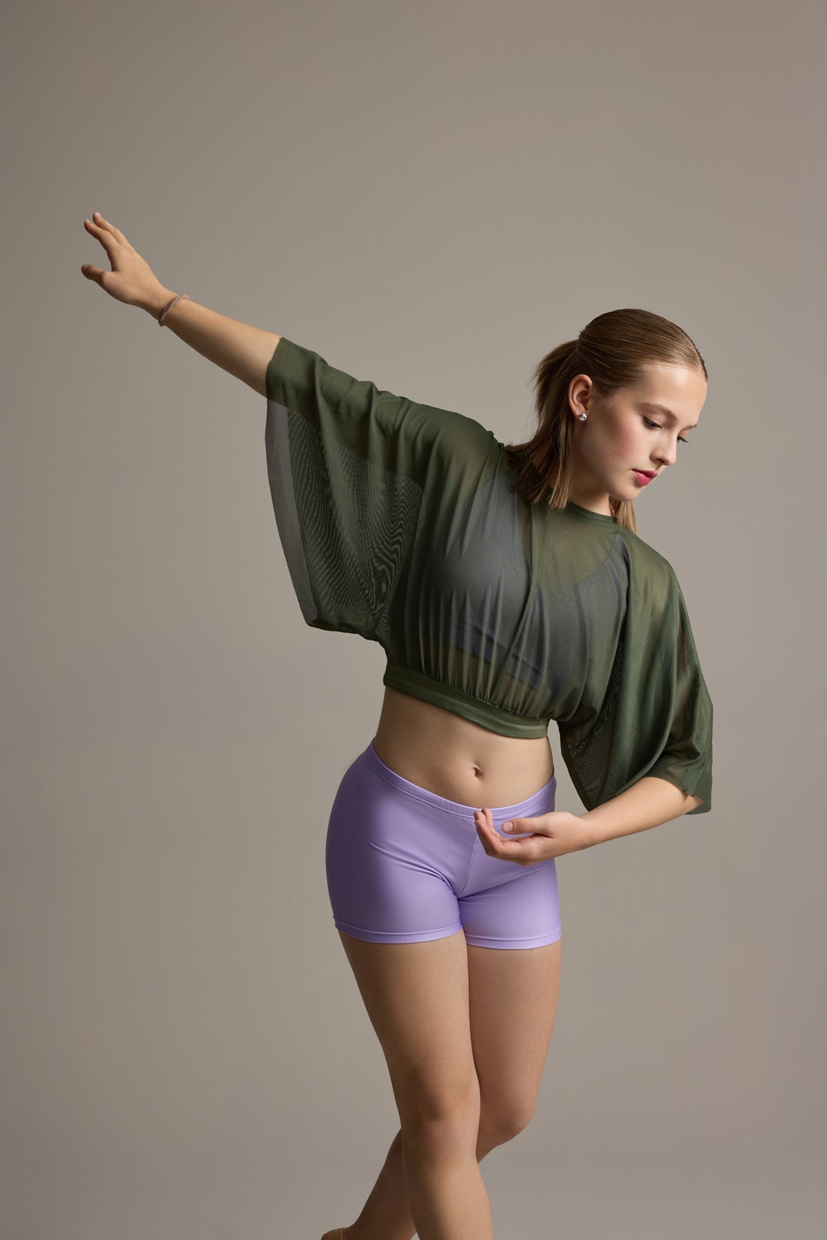 Batwing Mesh Crop Top