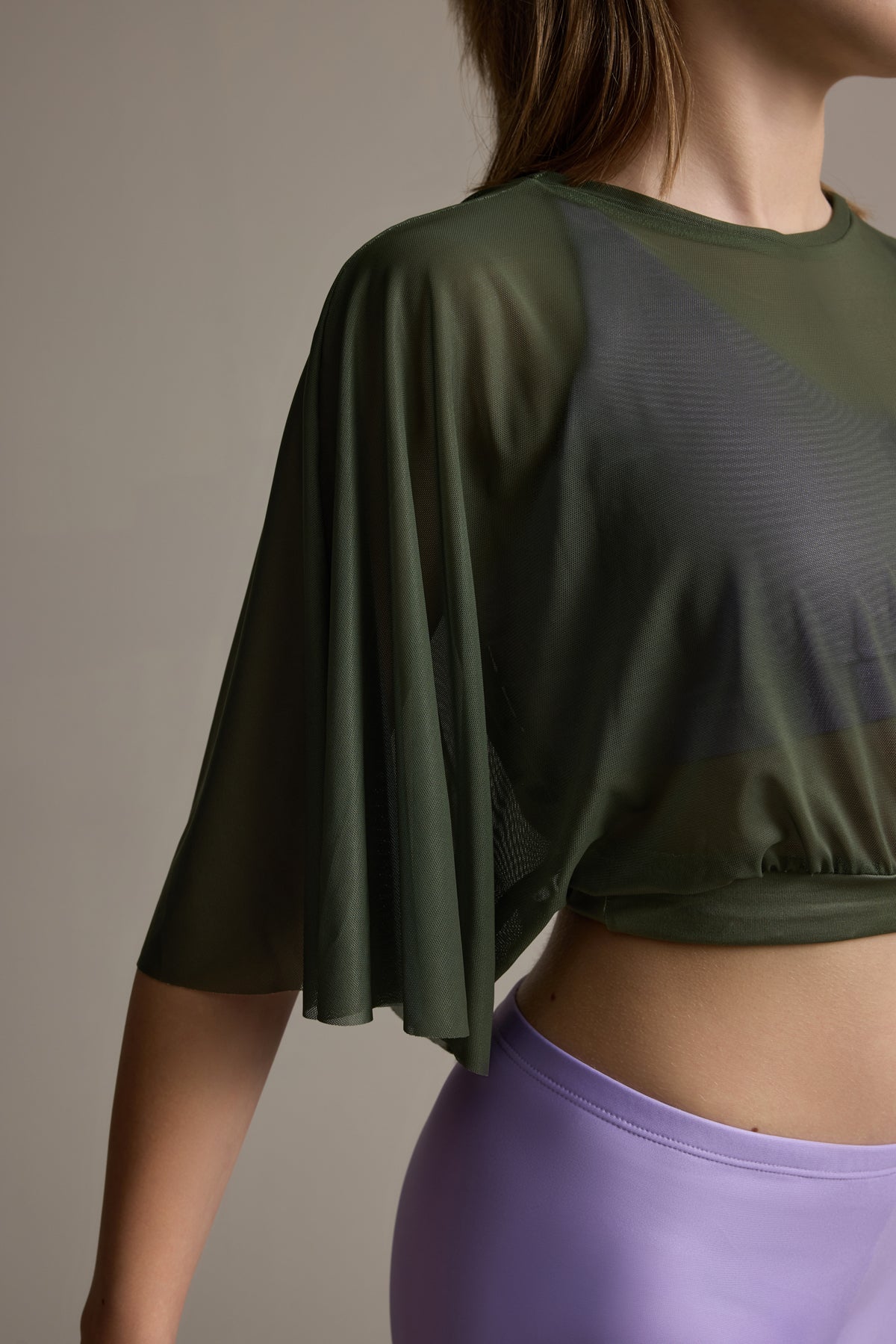 Batwing Mesh Crop Top