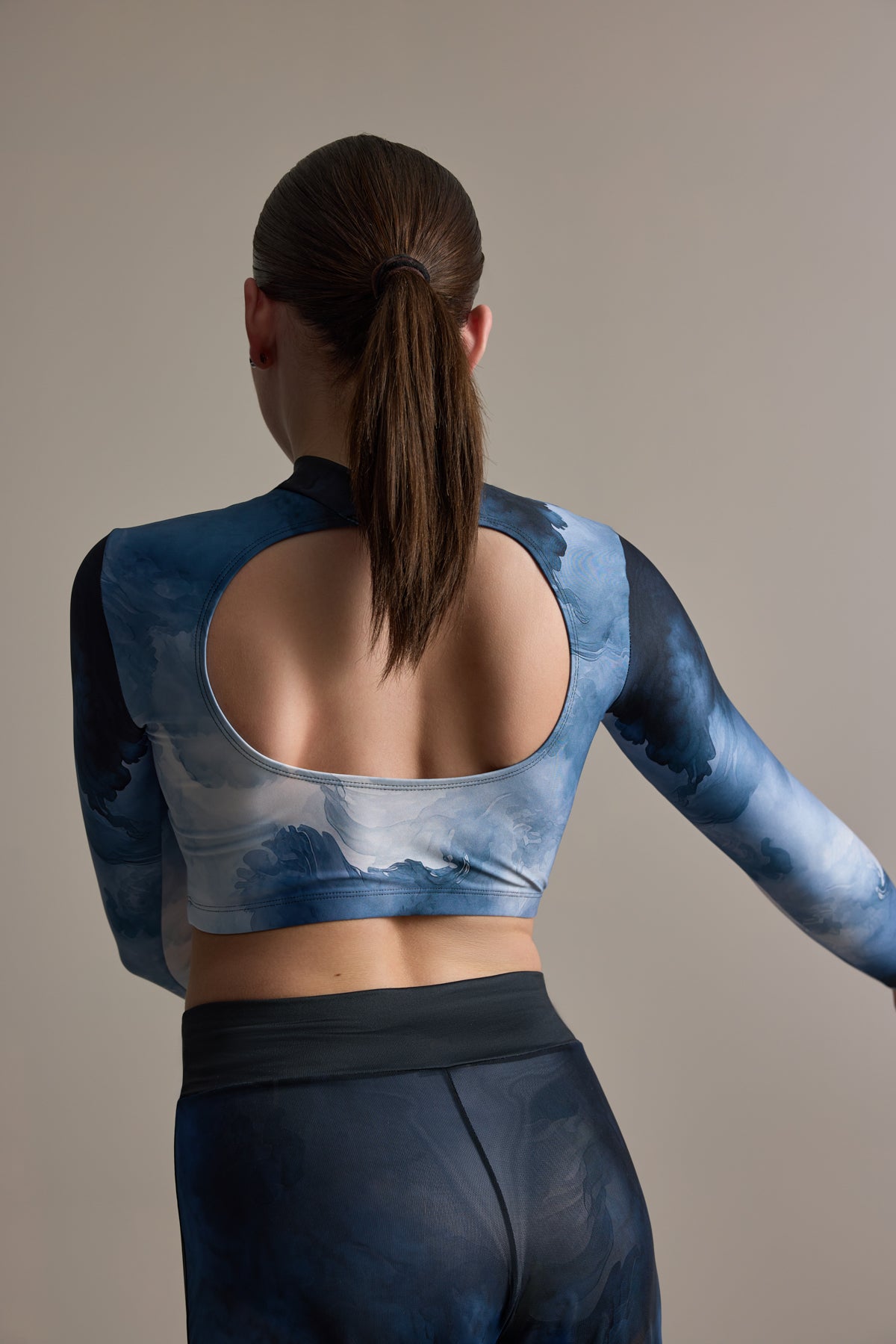 Mock Neck Long Sleeve Crop Top