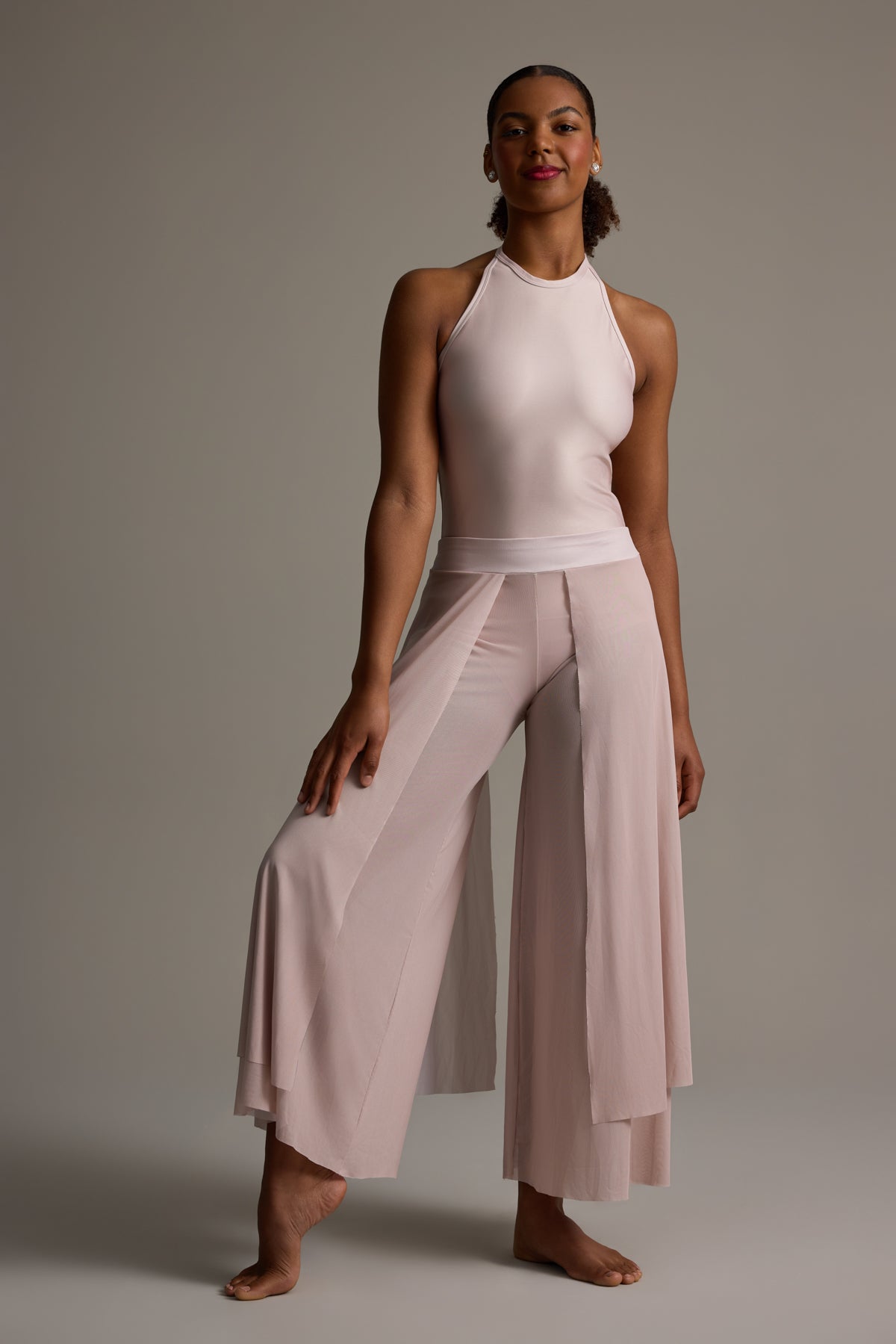 Double Layer Mesh Palazzo Pants