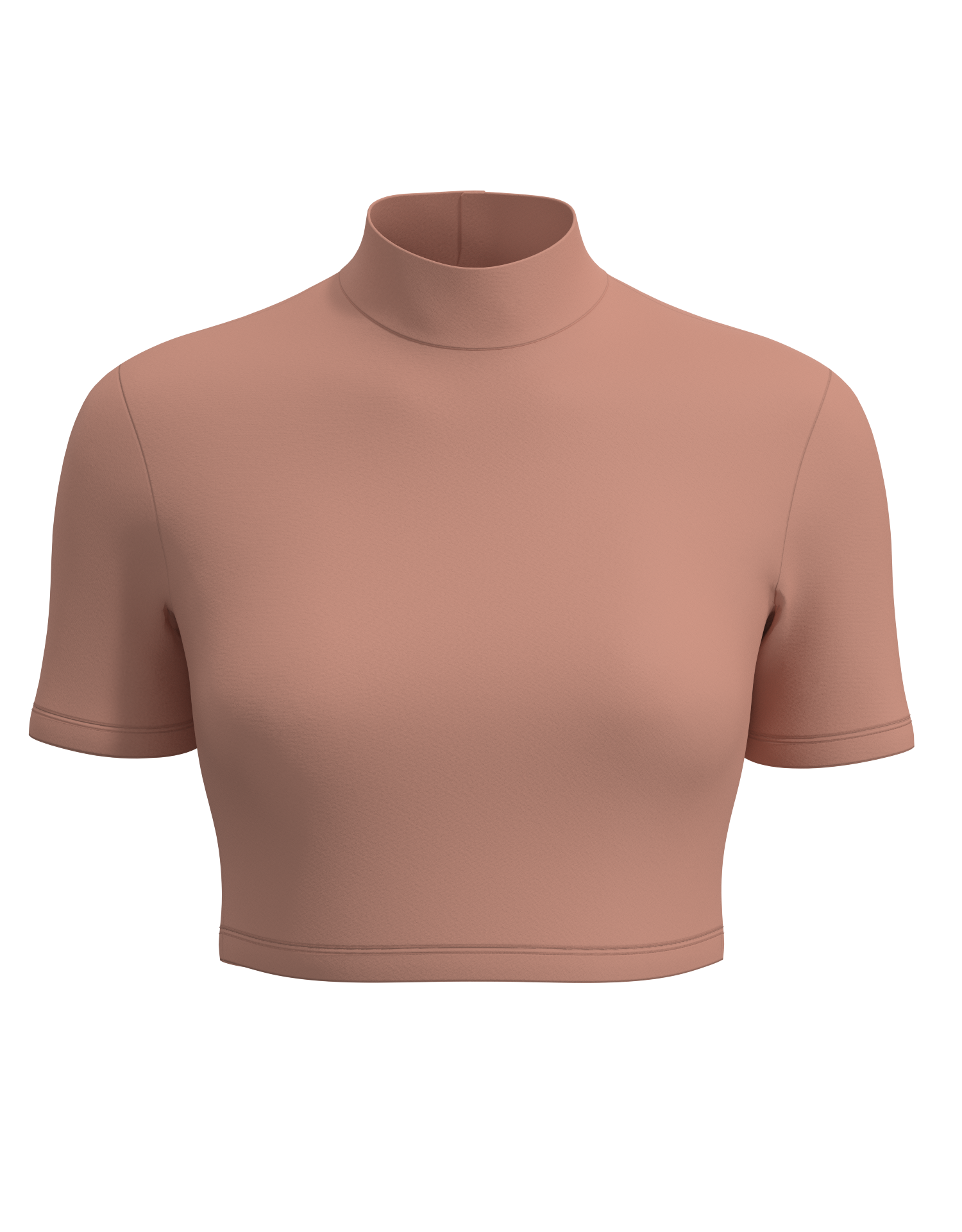 Mock Neck Short Sleeve Crop Top