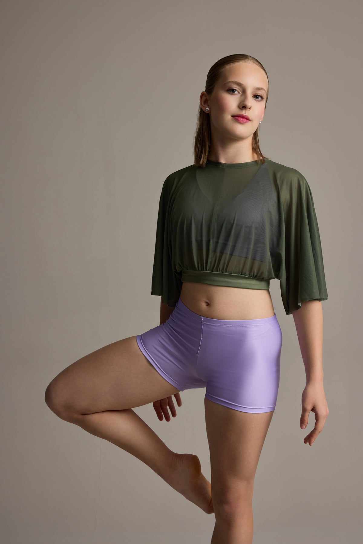Batwing Mesh Crop Top