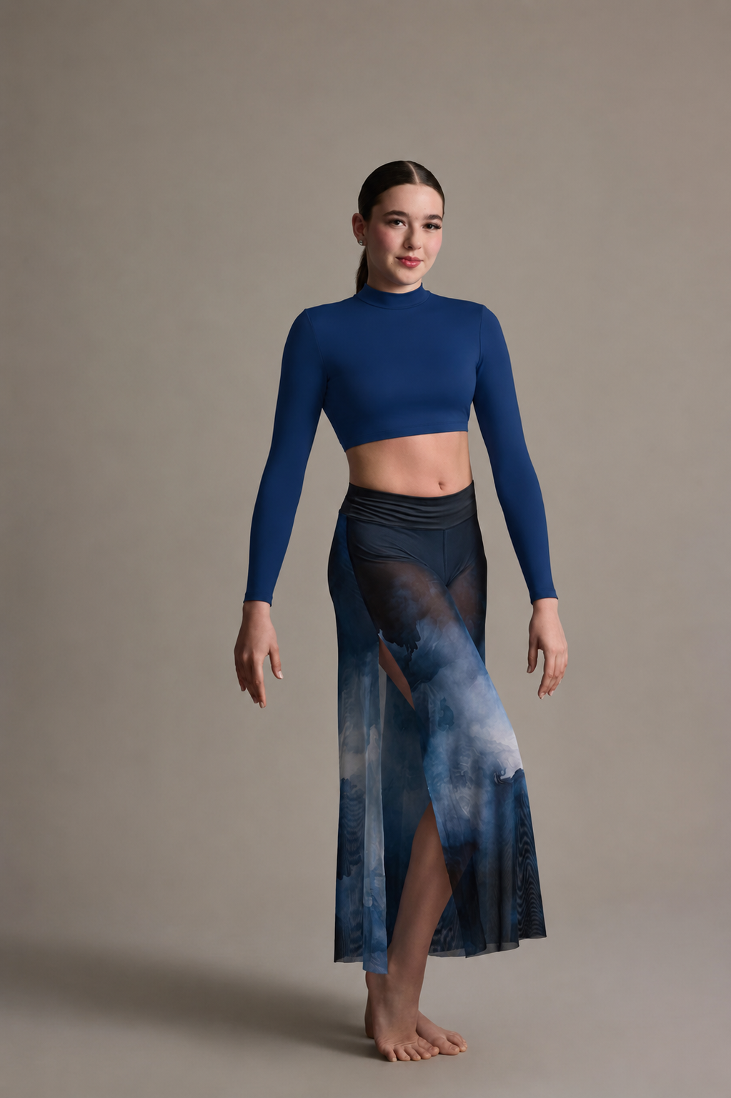 Mock Neck Long Sleeve Crop Top (In-Stock)