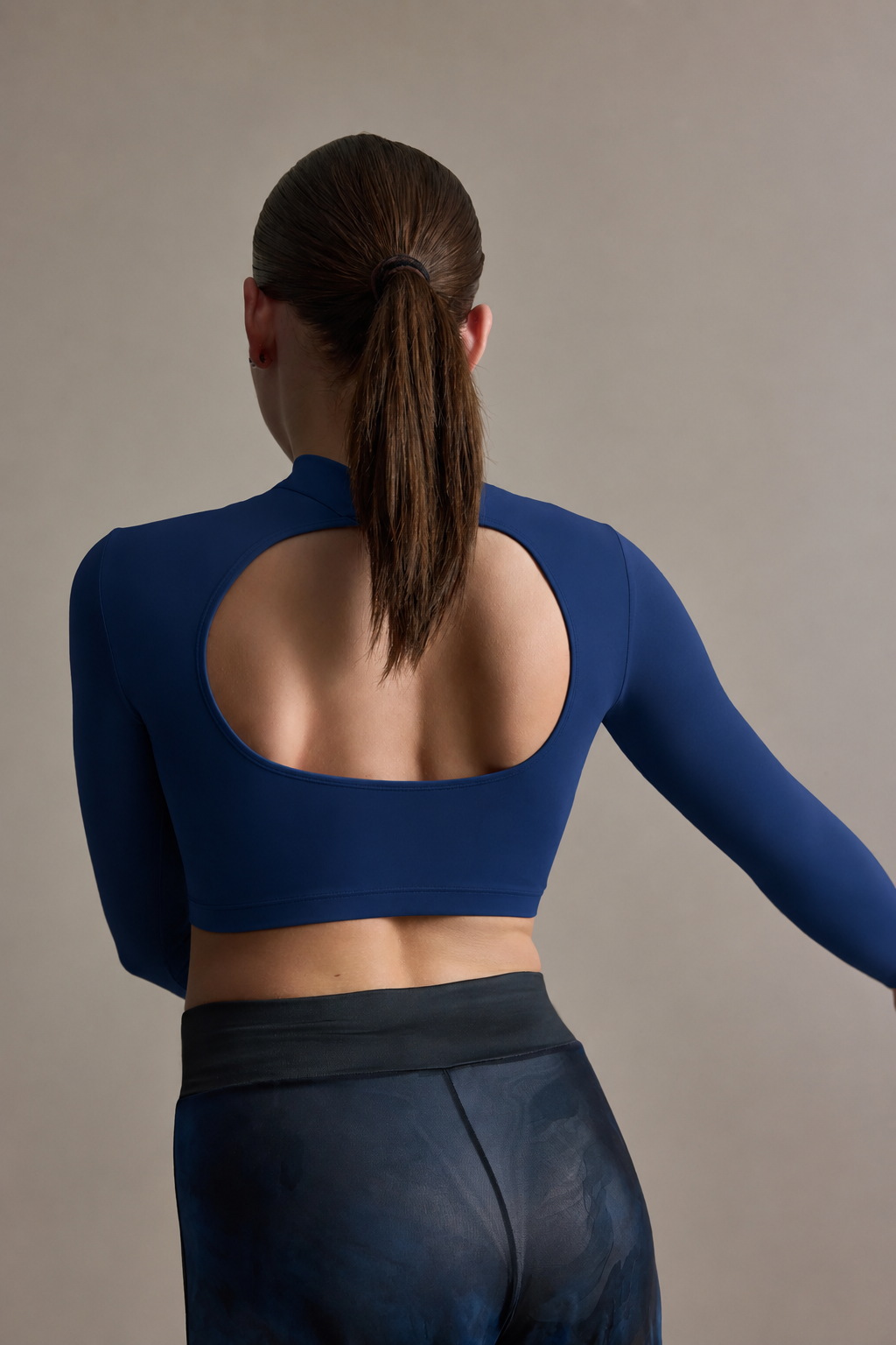 Mock Neck Long Sleeve Crop Top (In-Stock)